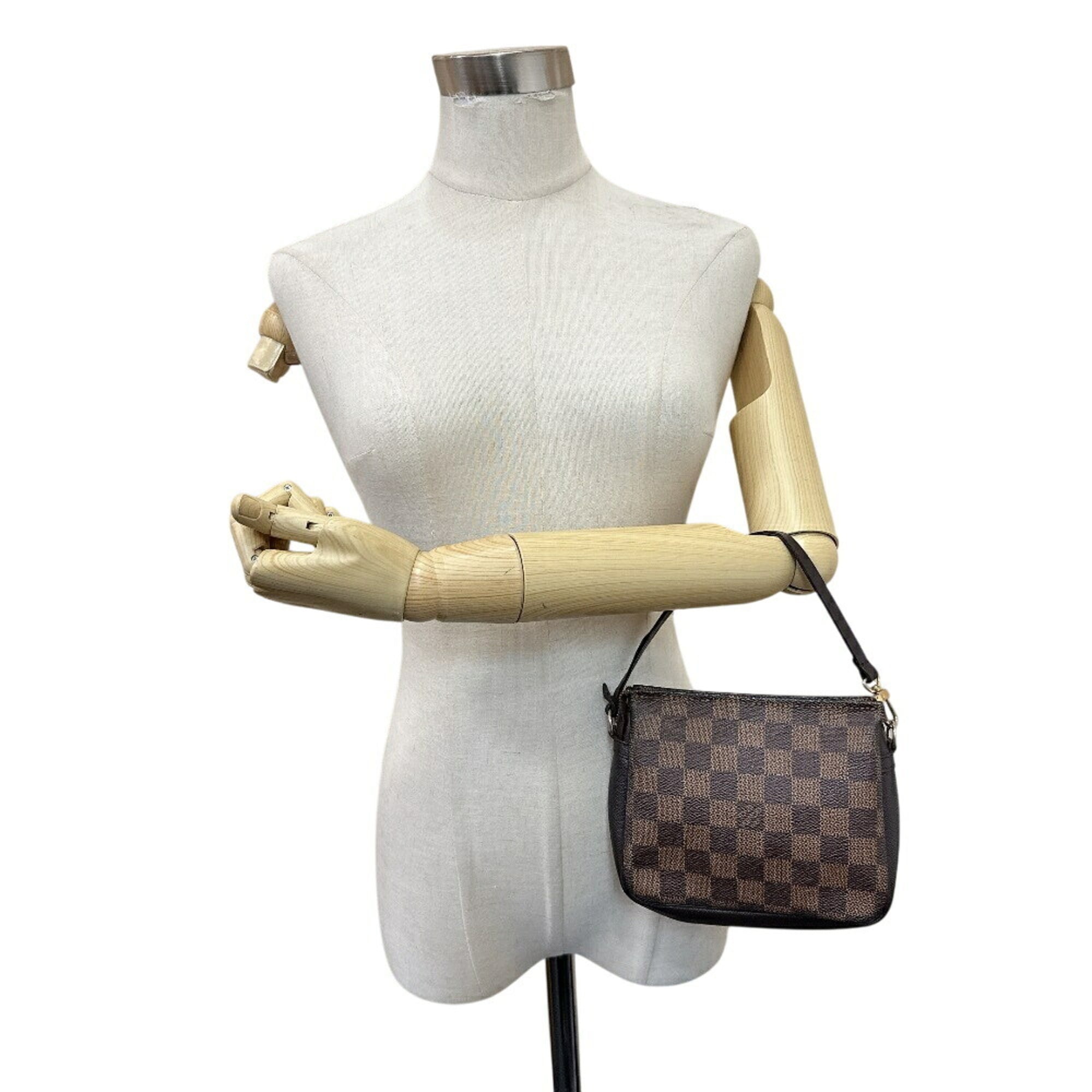 Louis Vuitton Brown Damier Canvas Leather Wash Bag (Pre-Owned)