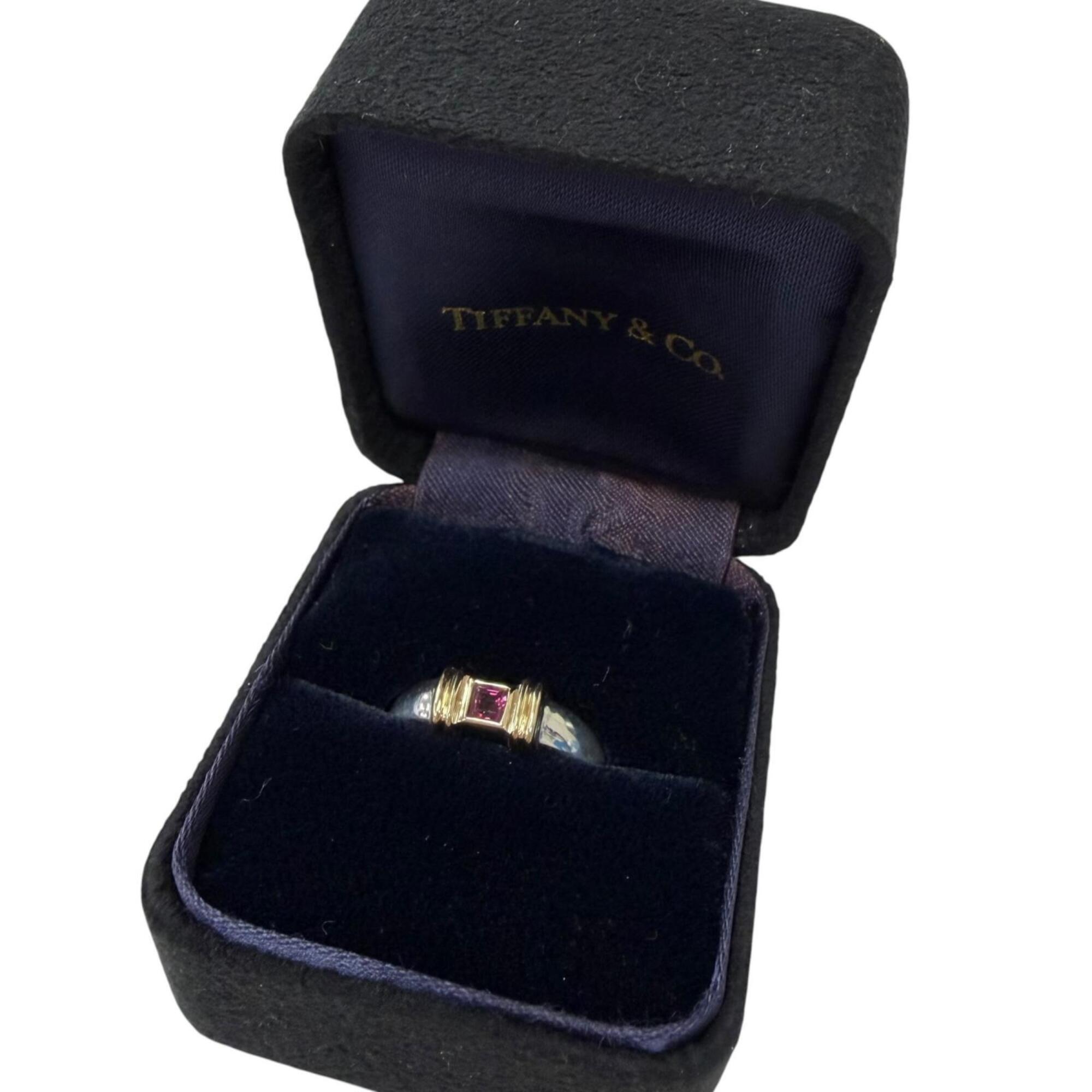 Tiffany Gold Silver Silver 925 Band Ring (Pre-Owned)