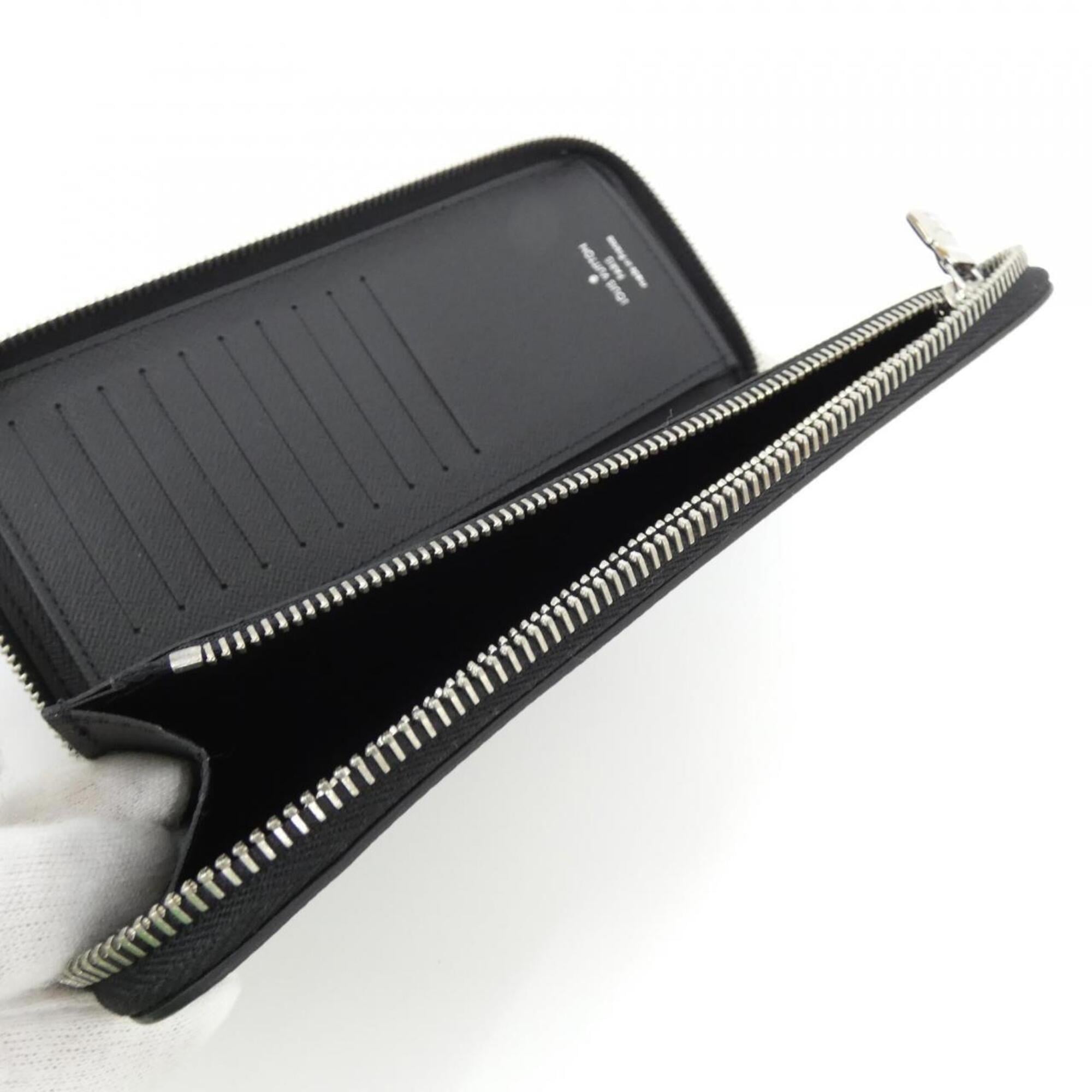 Louis Vuitton Black Leather Long Wallet (Bi-Fold) (Pre-Owned)