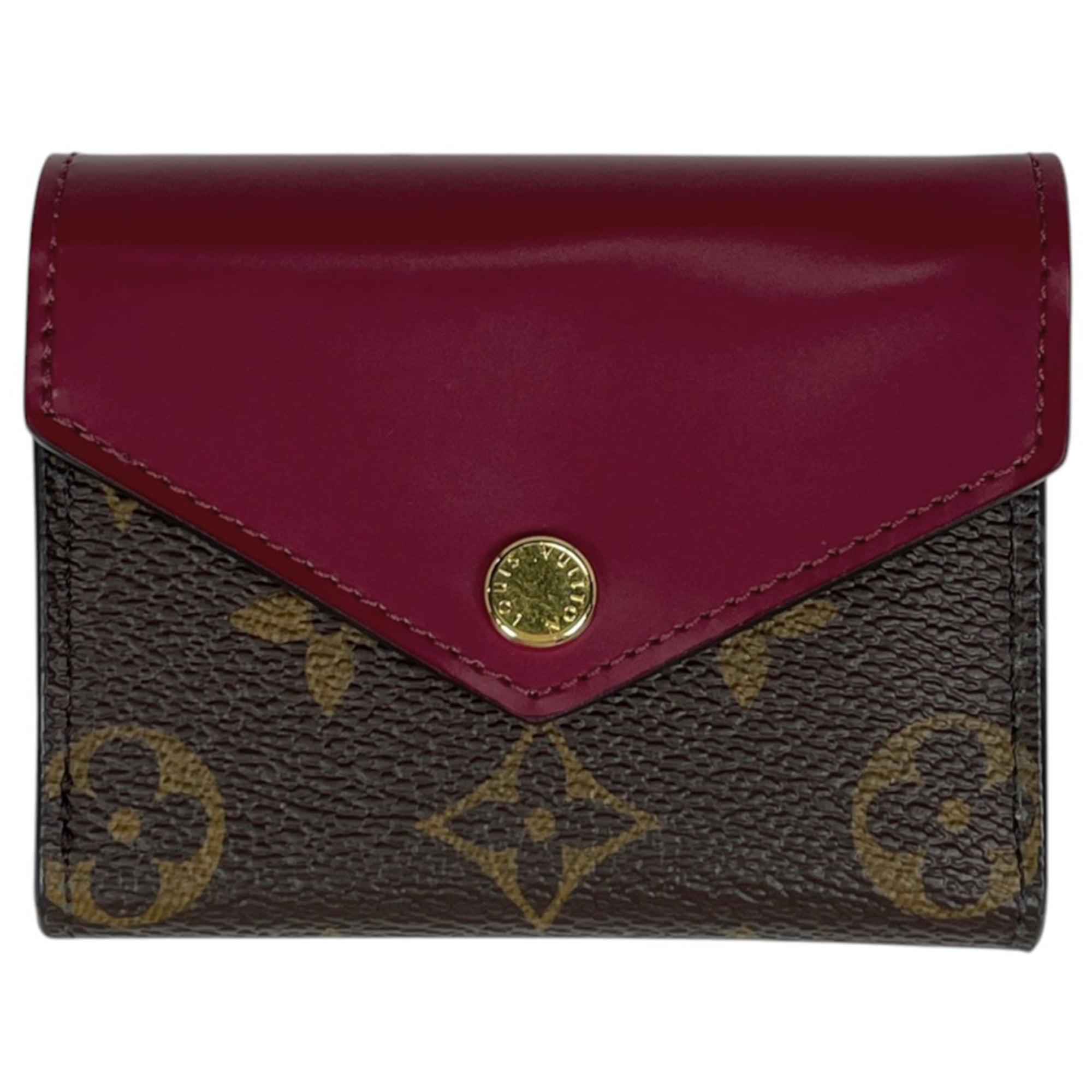 Louis Vuitton Brown Fuchsia Monogram Wallet (Tri-Fold) (Pre-Owned)