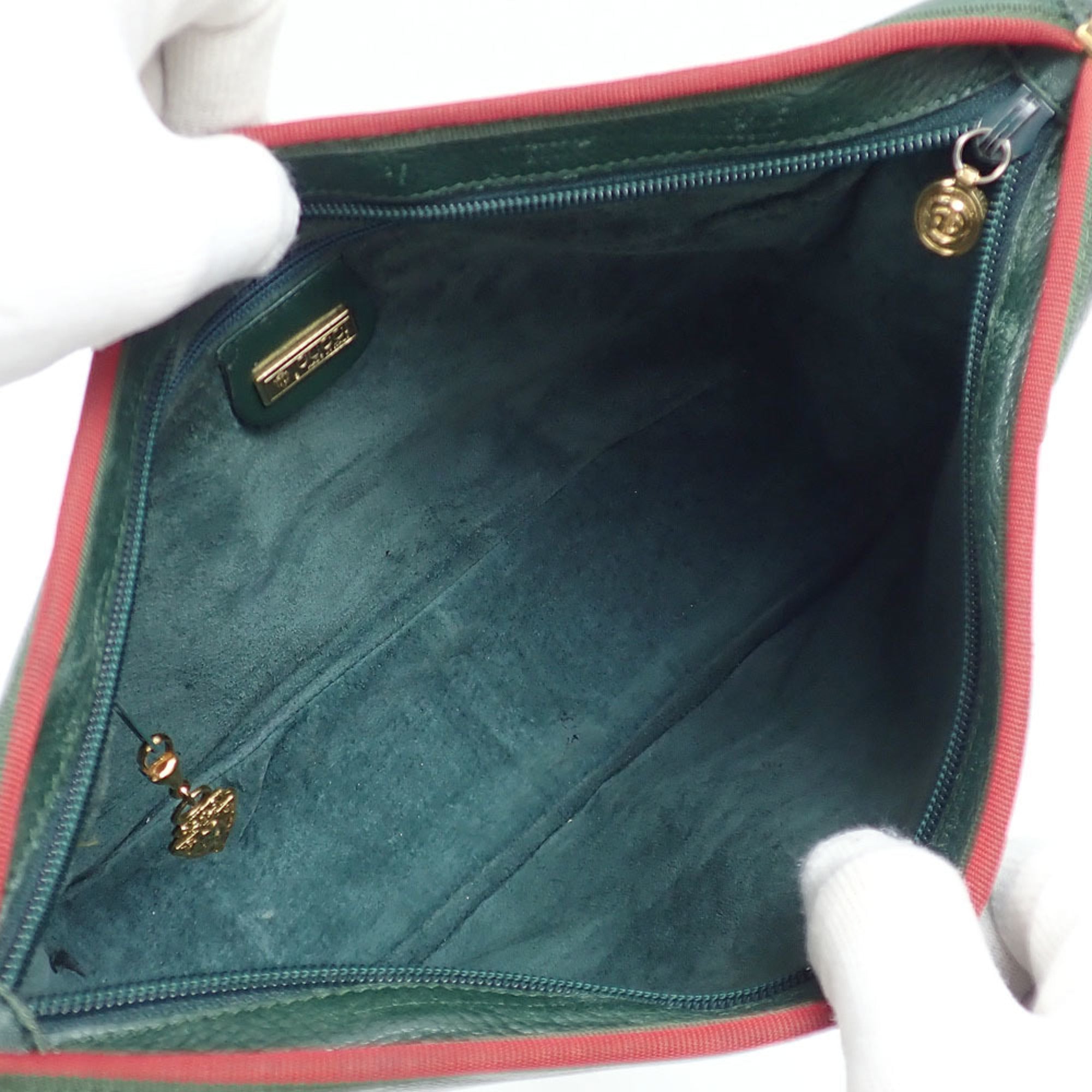 Gucci Green Leather Shoulder Bag (Pre-Owned)