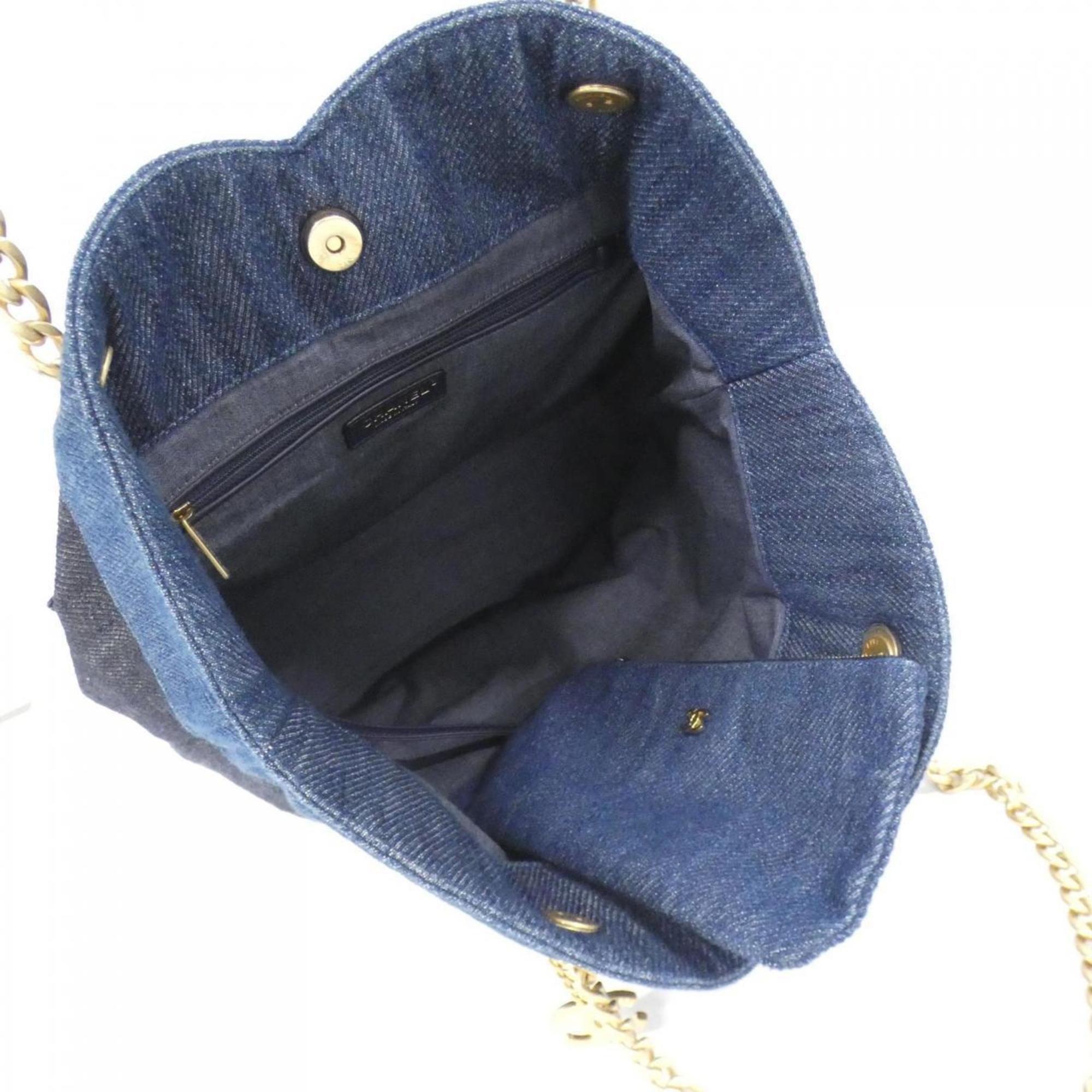 Chanel Blue Denim Handbag Pouch (Pre-Owned)
