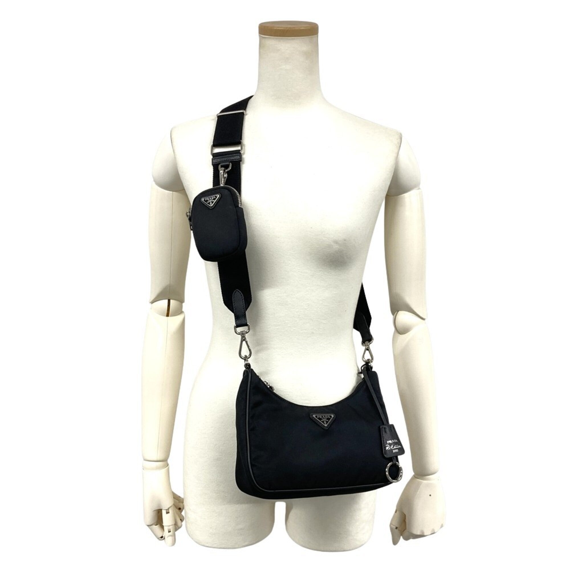 Prada Black Nylon Handbag Shoulder Bag (Pre-Owned)