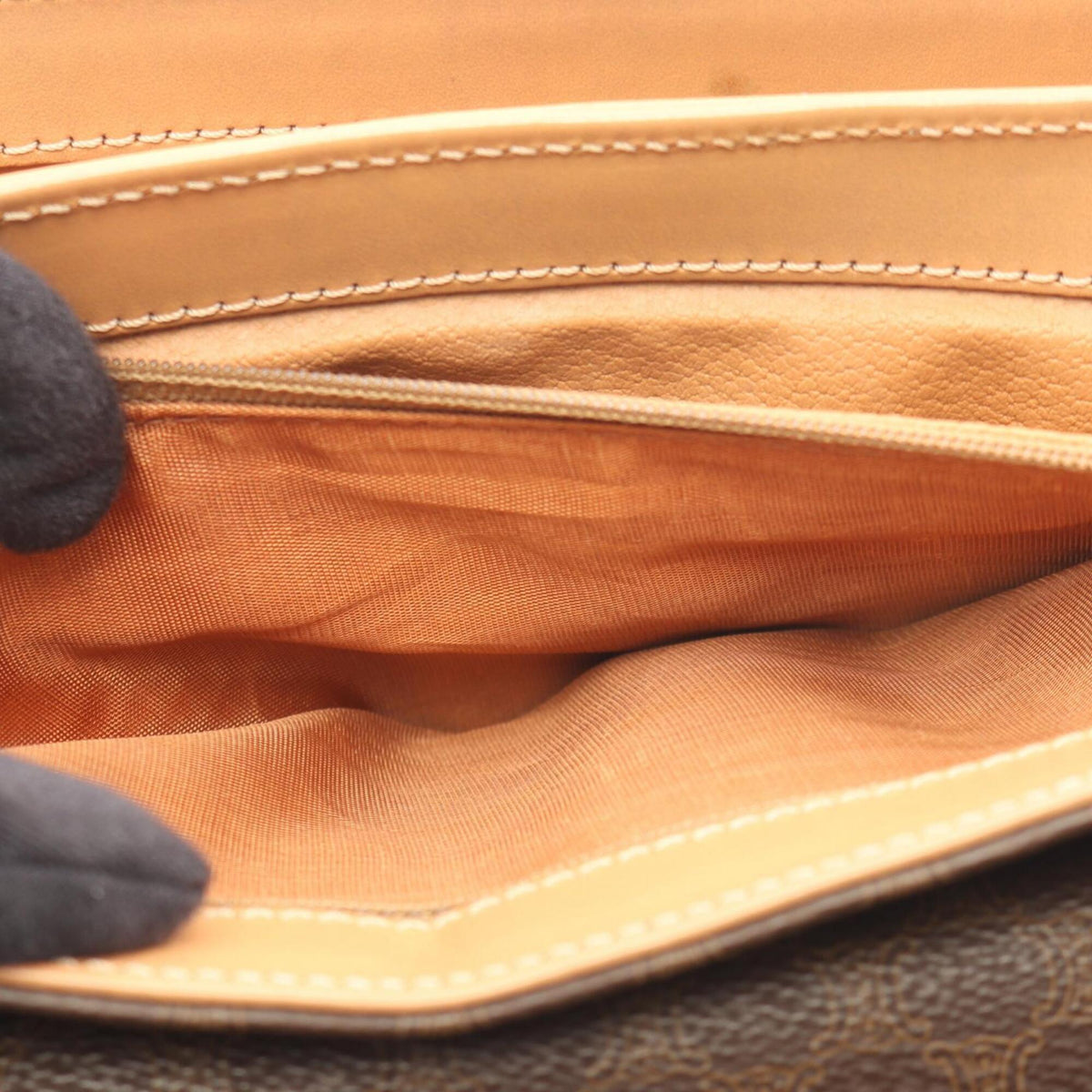 Celine Brown Coated Canvas Leather Handbag (Pre-Owned)
