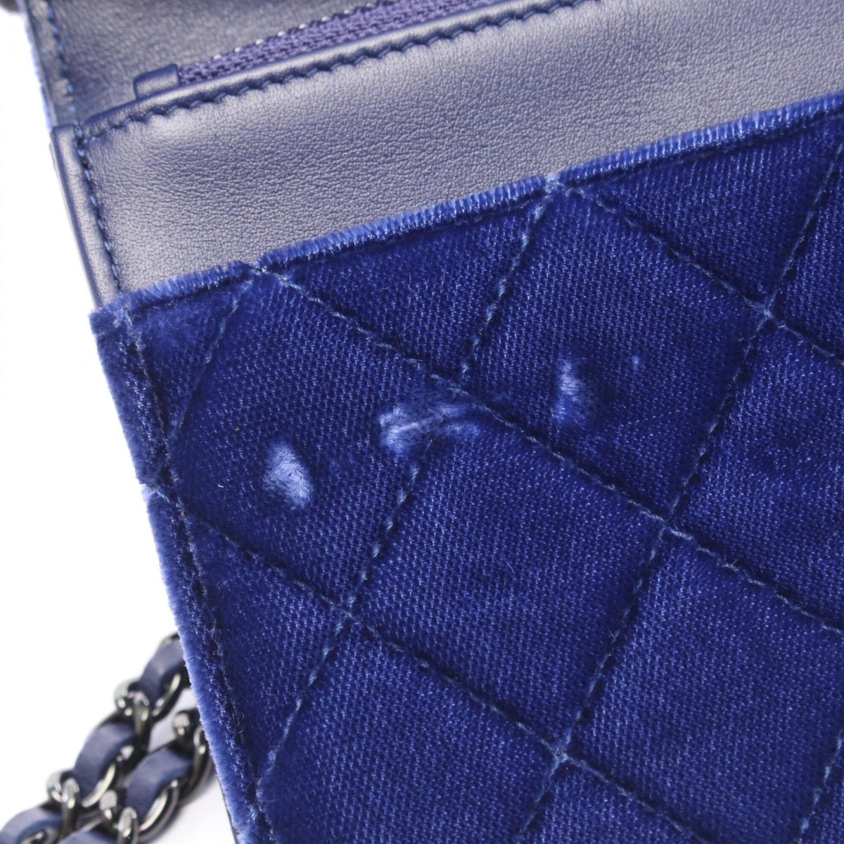 Chanel Blue Fabric Handbag Shoulder Bag (Pre-Owned)