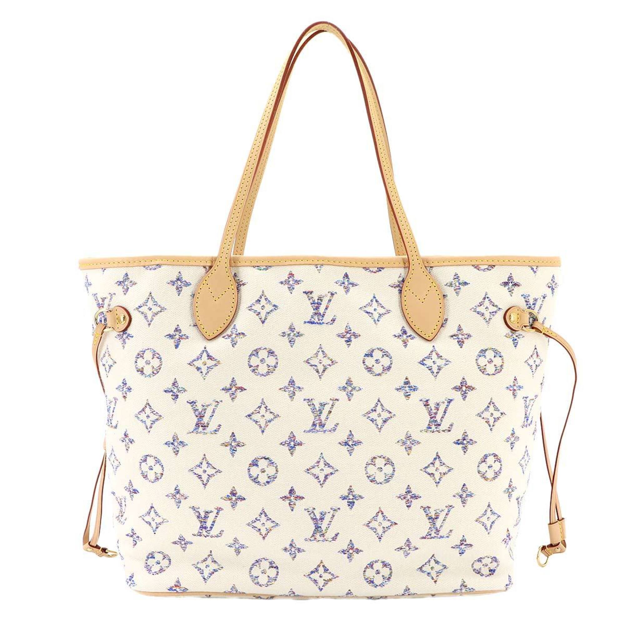 Louis Vuitton Multi-Color White Jacquard Handbag Tote Bag (Pre-Owned)