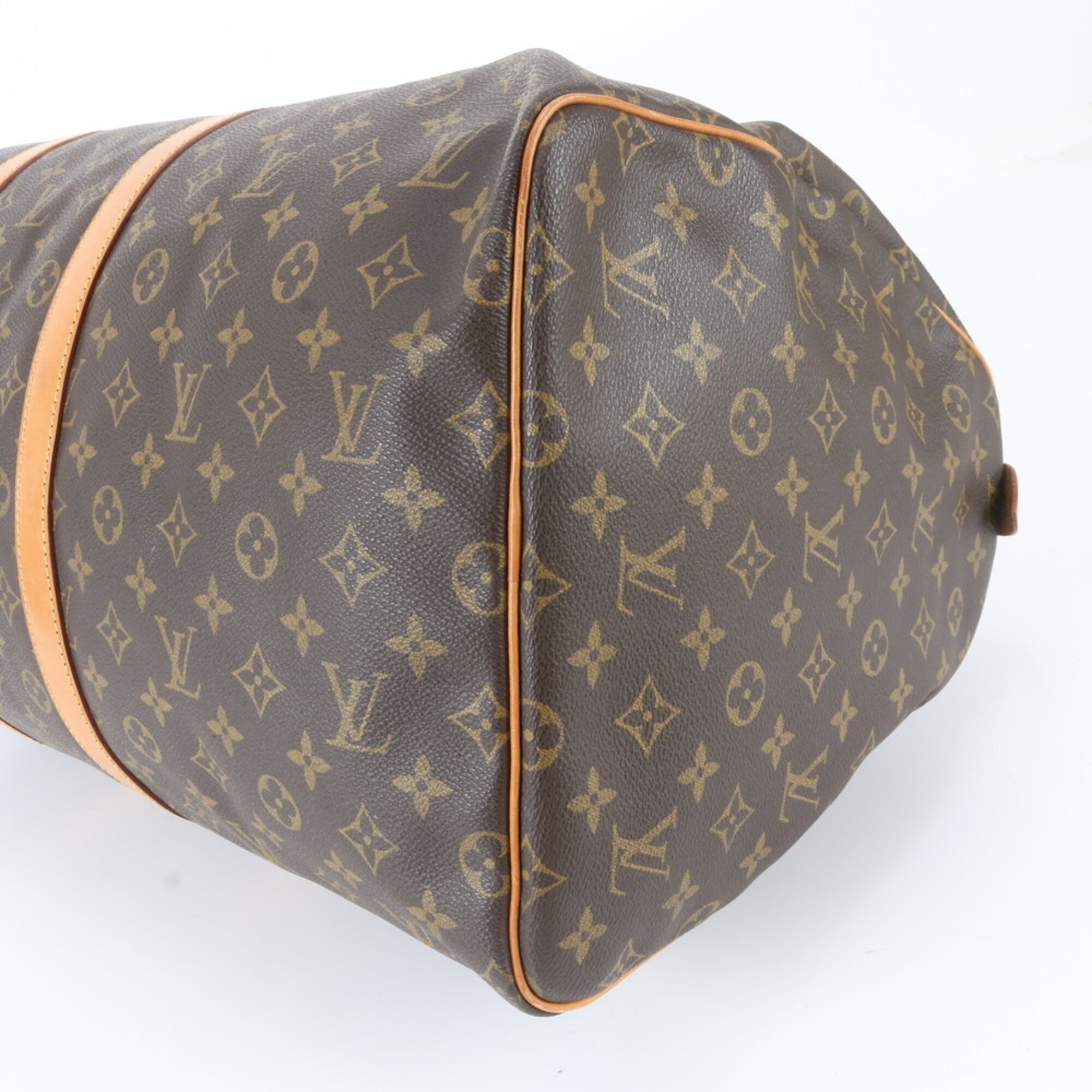Louis Vuitton Brown Leather Coated Canvas Boston Bag Tote Bag (Pre-Owned)