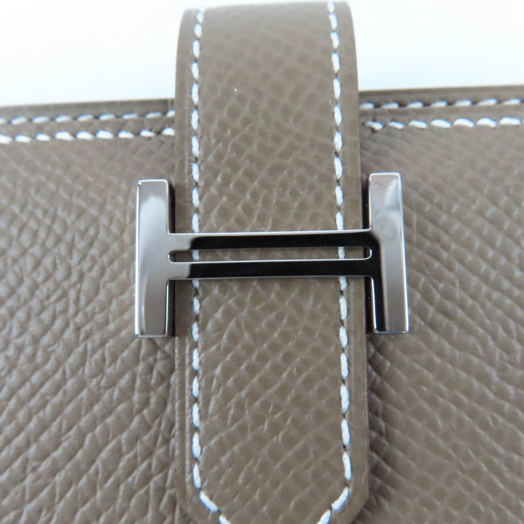 Hermes Etoupe Gray Leather Long Wallet (Bi-Fold) (Pre-Owned)