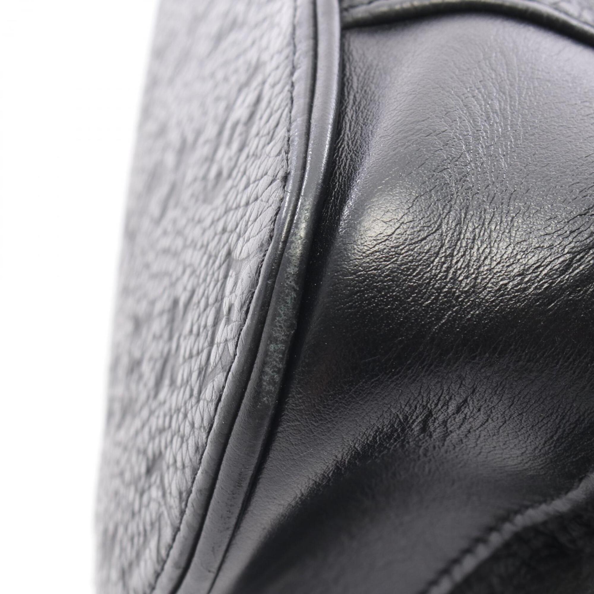 Louis Vuitton Black Noir Leather Backpack (Pre-Owned)