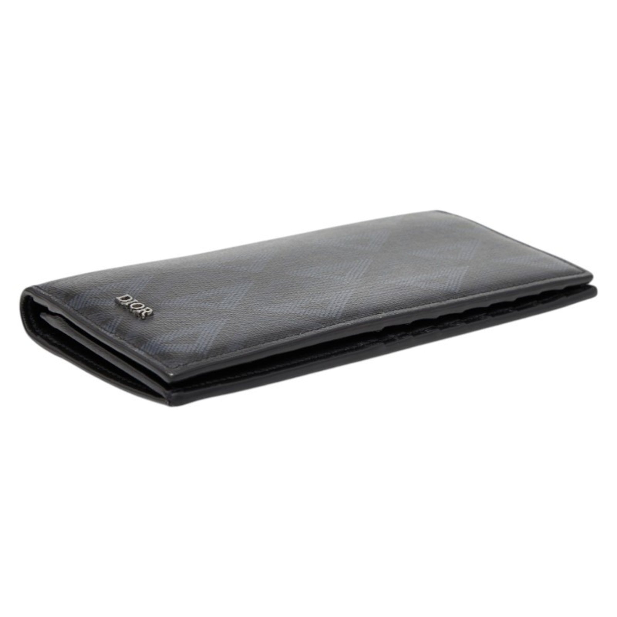 Christian Dior Black Navy Pvc Long Wallet (Bi-Fold) (Pre-Owned)