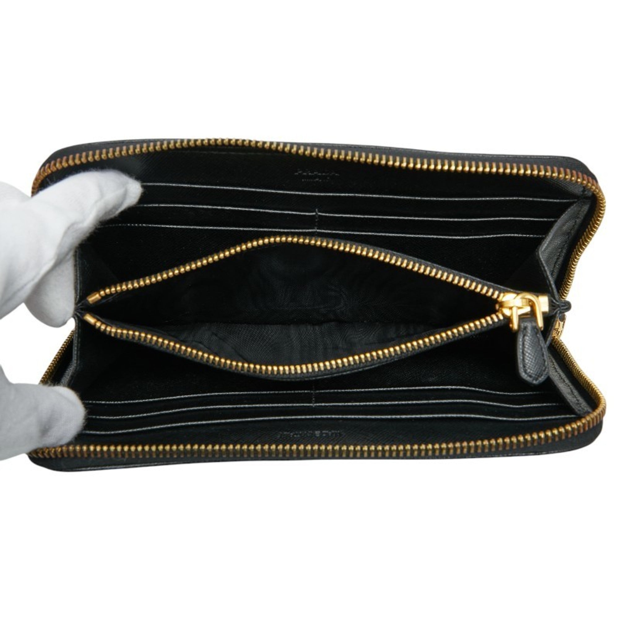 Prada Black Nylon Long Wallet (Bi-Fold) (Pre-Owned)
