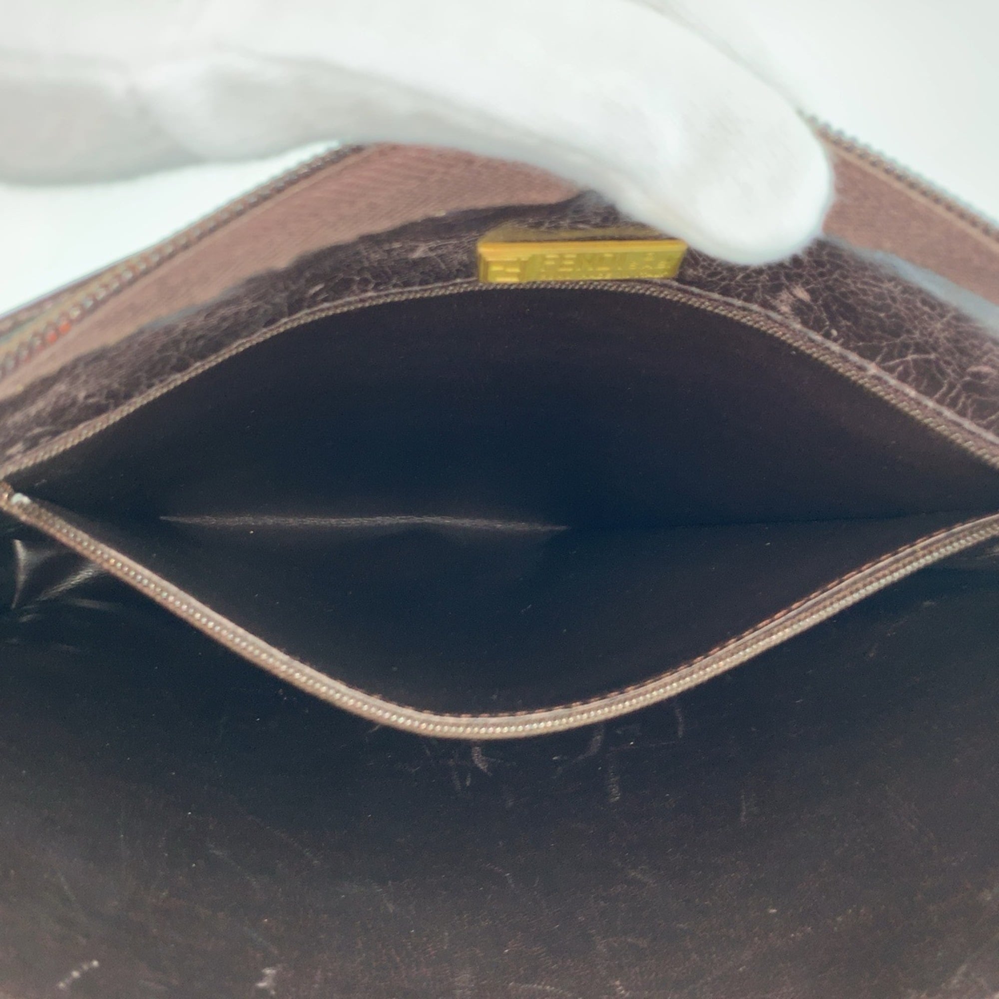 Fendi Brown Canvas Clutch Bag (Pre-Owned)