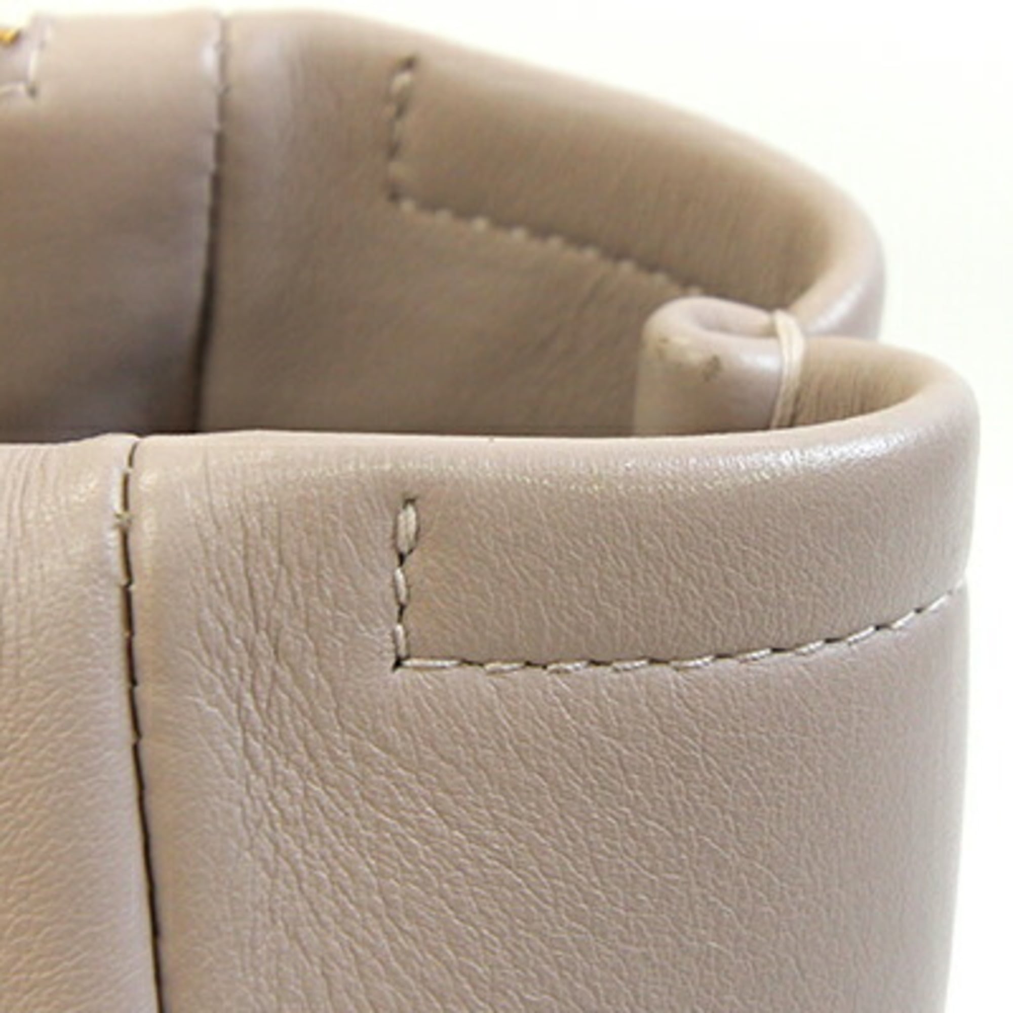Bvlgari Beige Light Pink Leather Tote Bag (Pre-Owned)