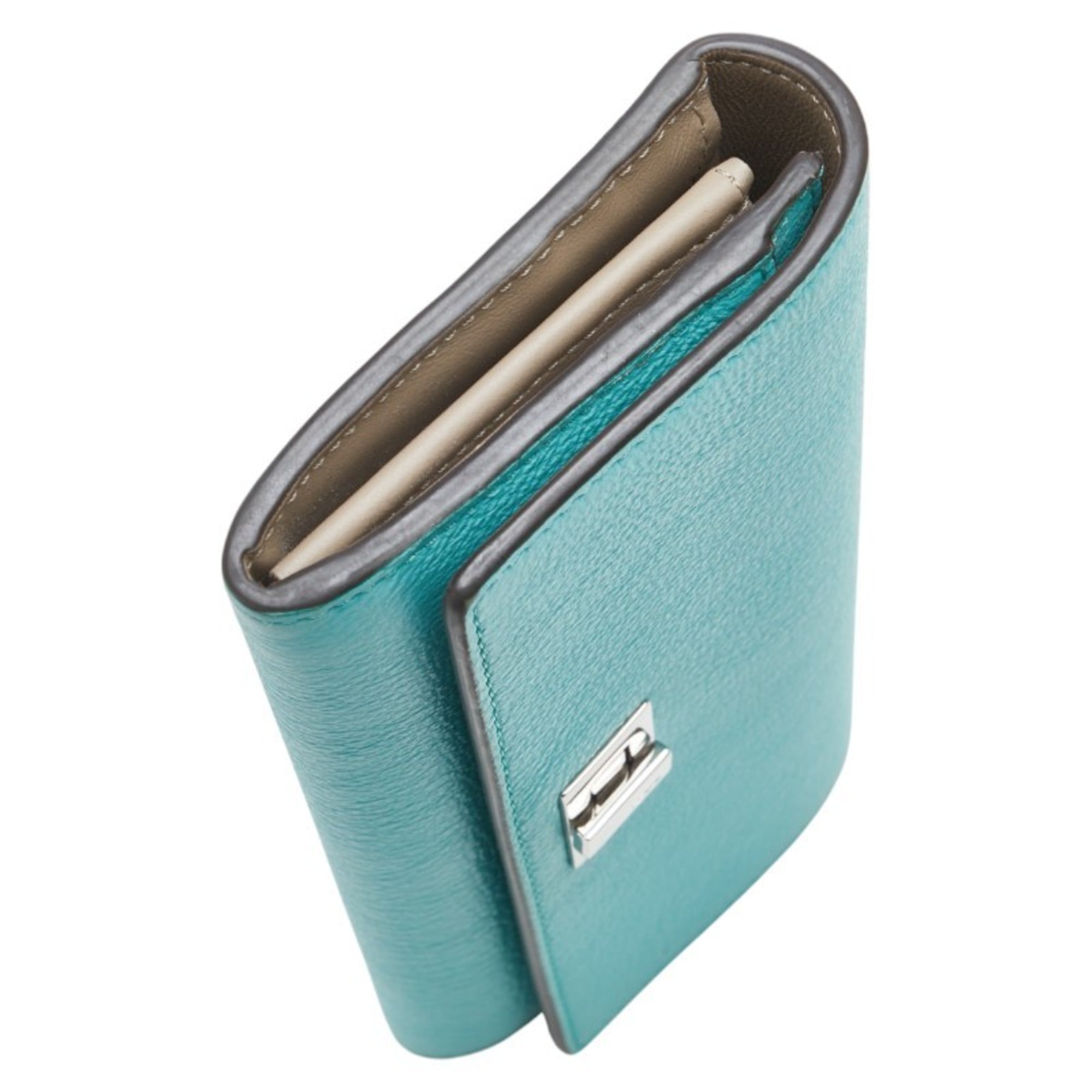 Fendi Light Blue Leather Coin Purse/Coin Case (Pre-Owned)
