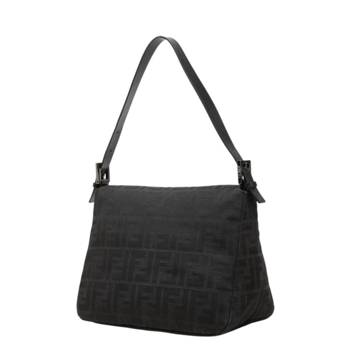 Fendi Black Canvas Leather Handbag (Pre-Owned)