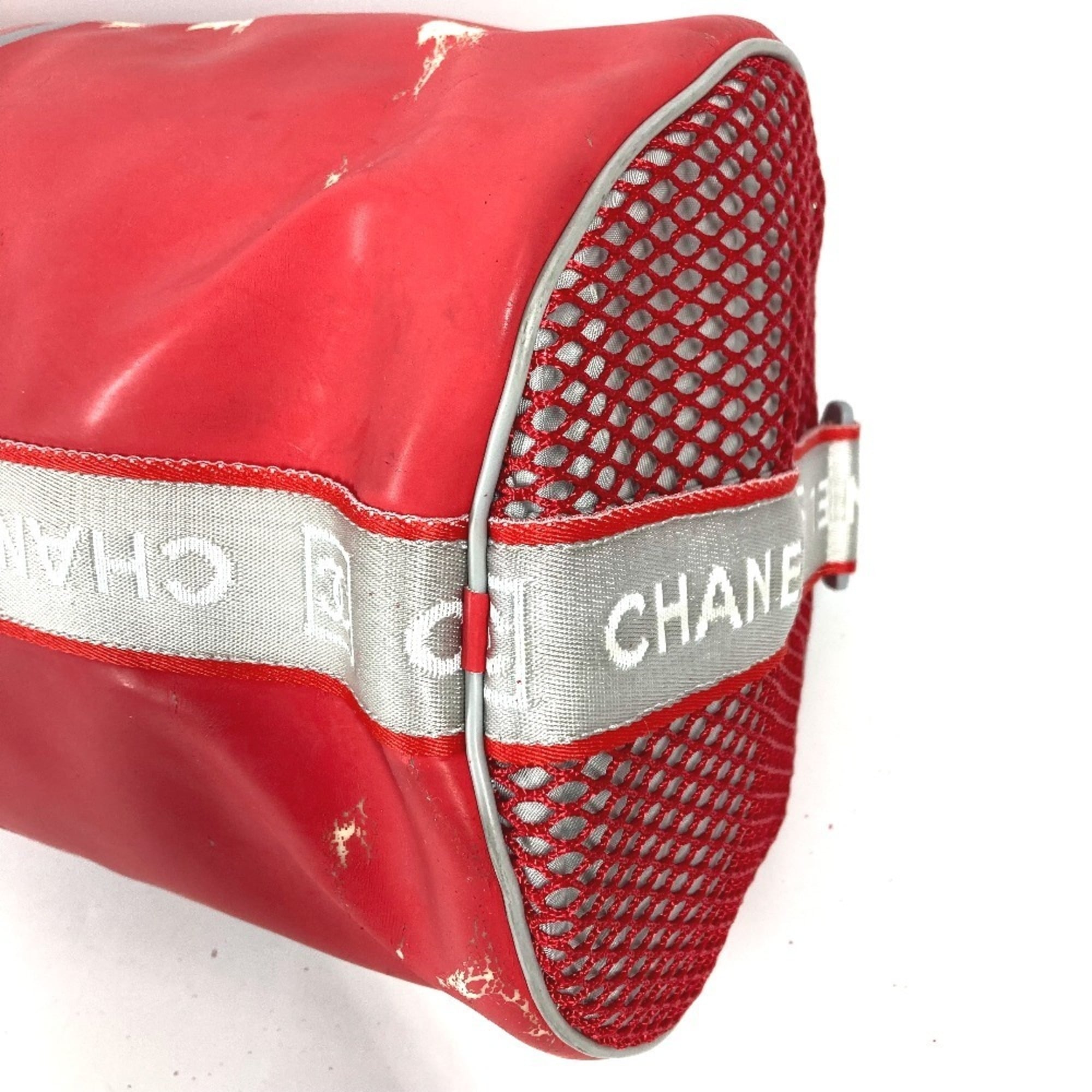 Chanel Red Color White Rubber Shoulder Bag (Pre-Owned)