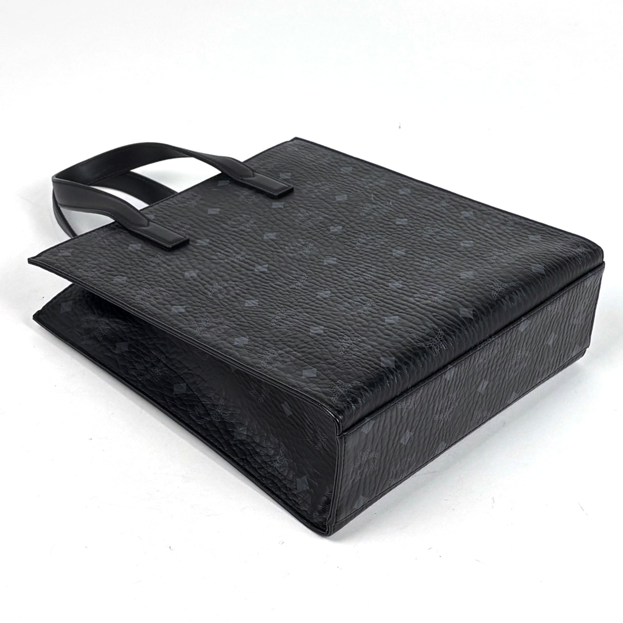 Mcm Visetos Black Leather Tote Bag (Pre-Owned)