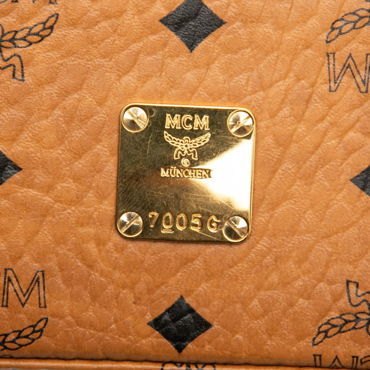 Mcm Black Brown Pvc Leather Handbag Shoulder Bag Vanity Bag (Pre-Owned)