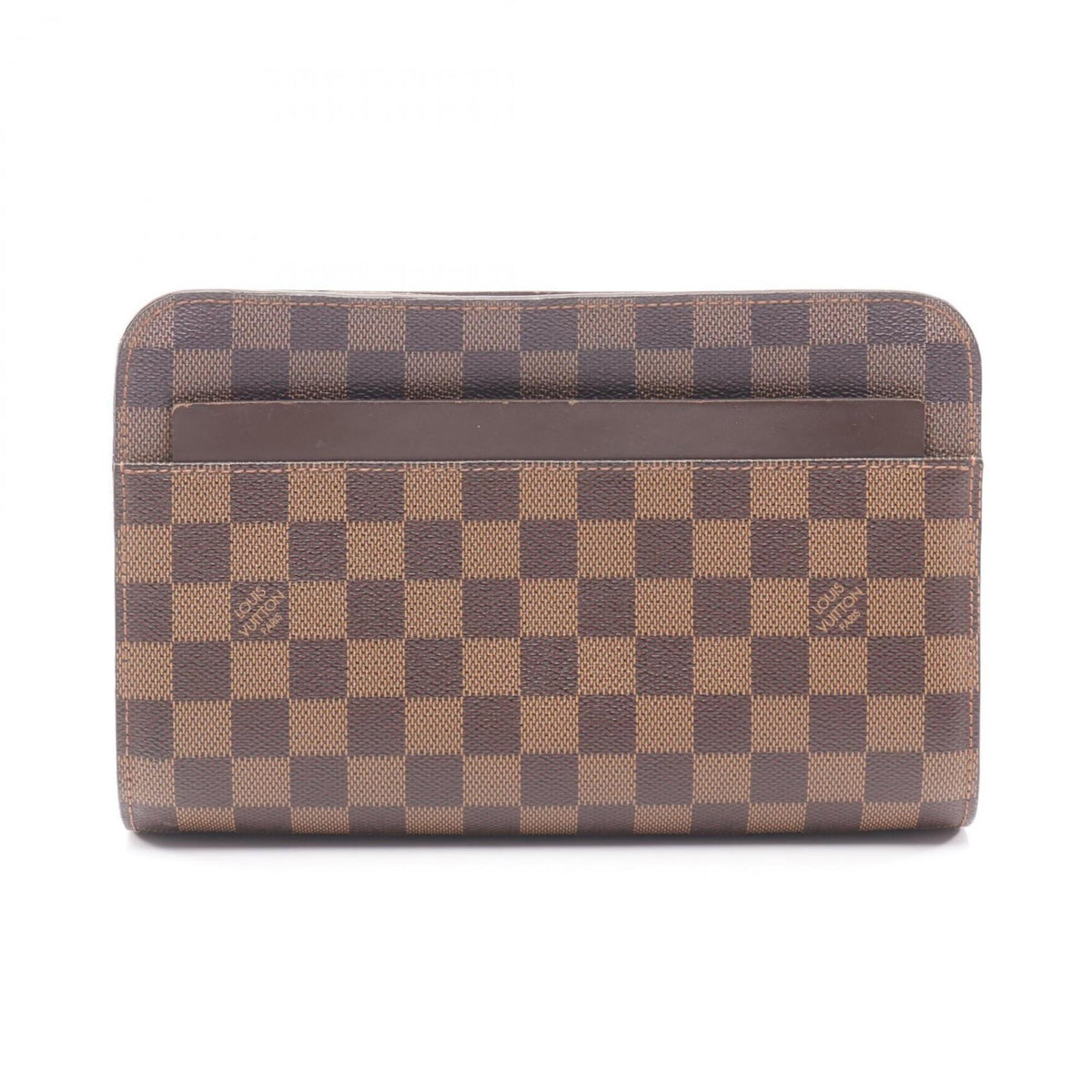Louis Vuitton Brown Damier Canvas Coated Canvas Leather Clutch Bag (Pre-Owned)