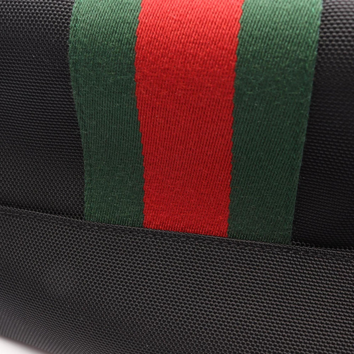 Gucci Black Multi-Color Leather Nylon Canvas Backpack Handbag (Pre-Owned)