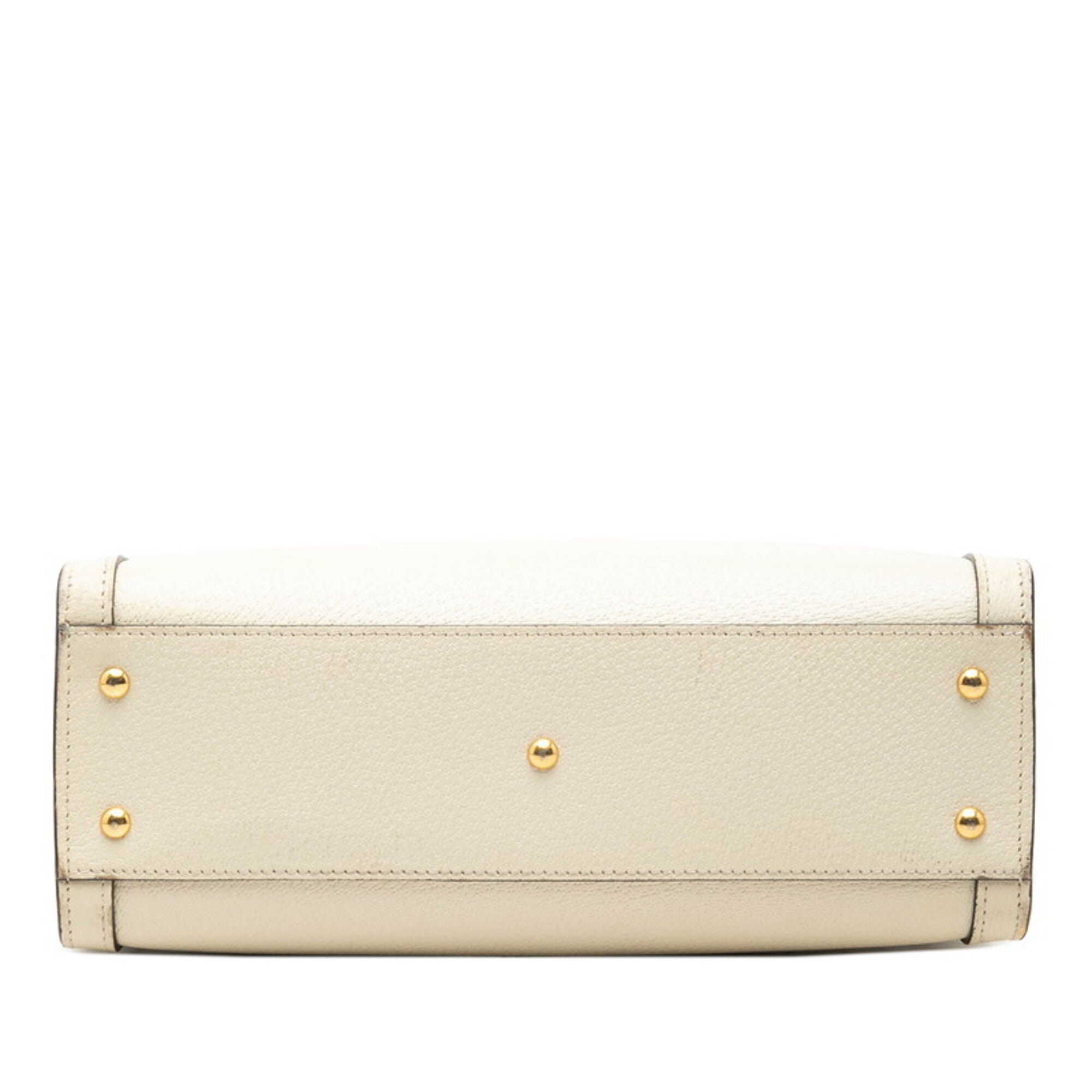 Gucci Ivory Leather Handbag Shoulder Bag (Pre-Owned)