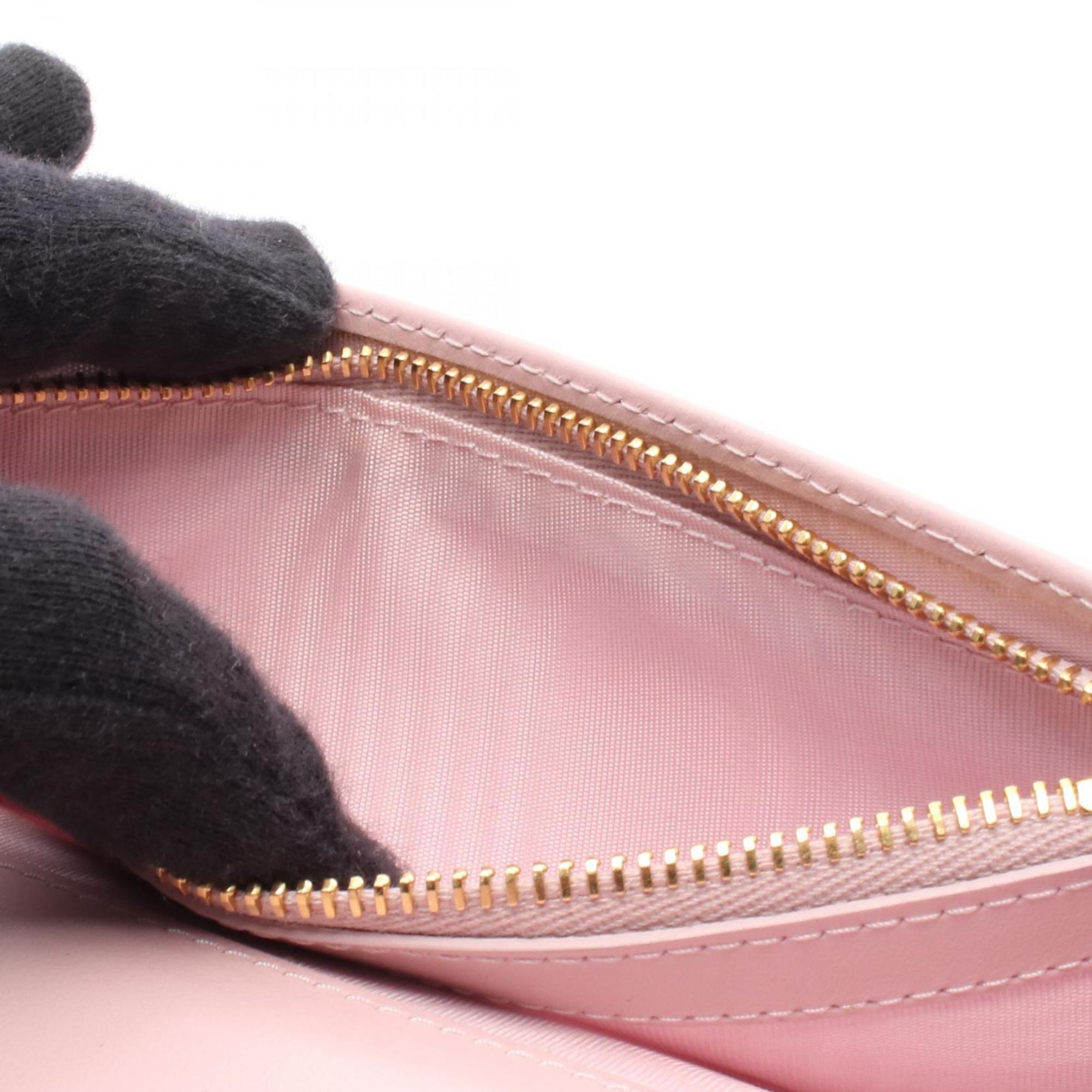 Prada Pink Leather Long Wallet (Bi-Fold) (Pre-Owned)