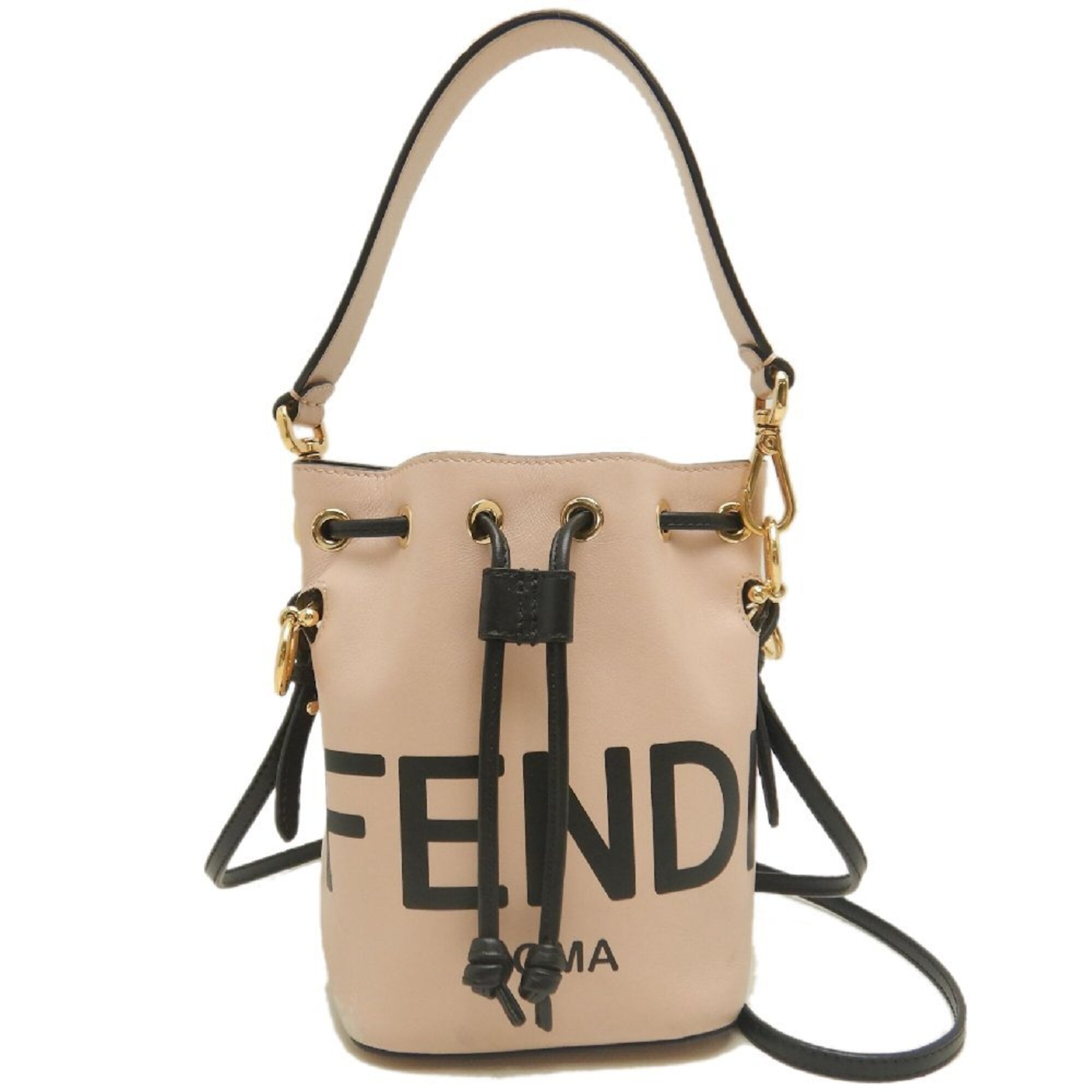 Fendi Black Pink Leather Shoulder Bag (Pre-Owned)