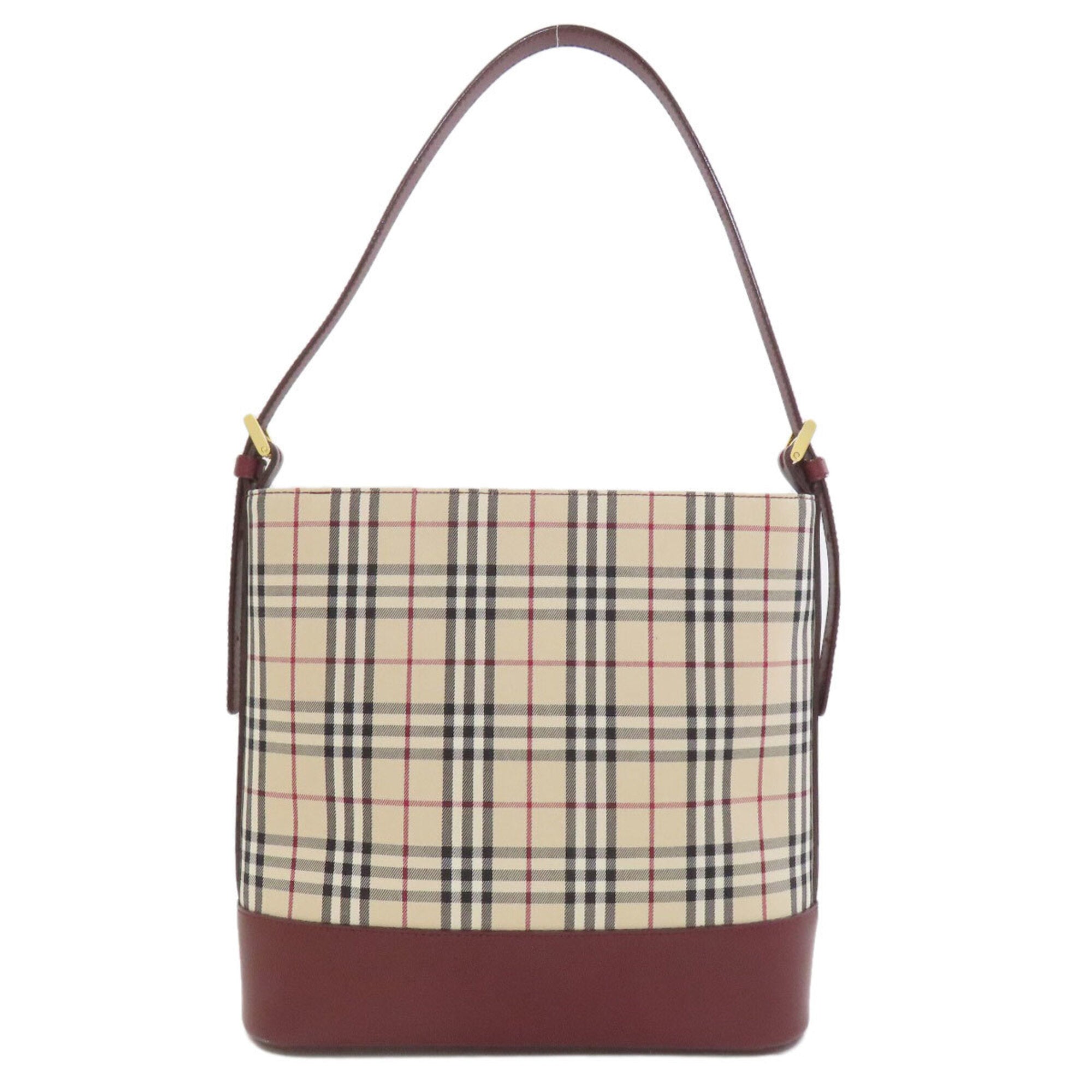 Burberry Beige Bordeaux Canvas Shoulder Bag (Pre-Owned)