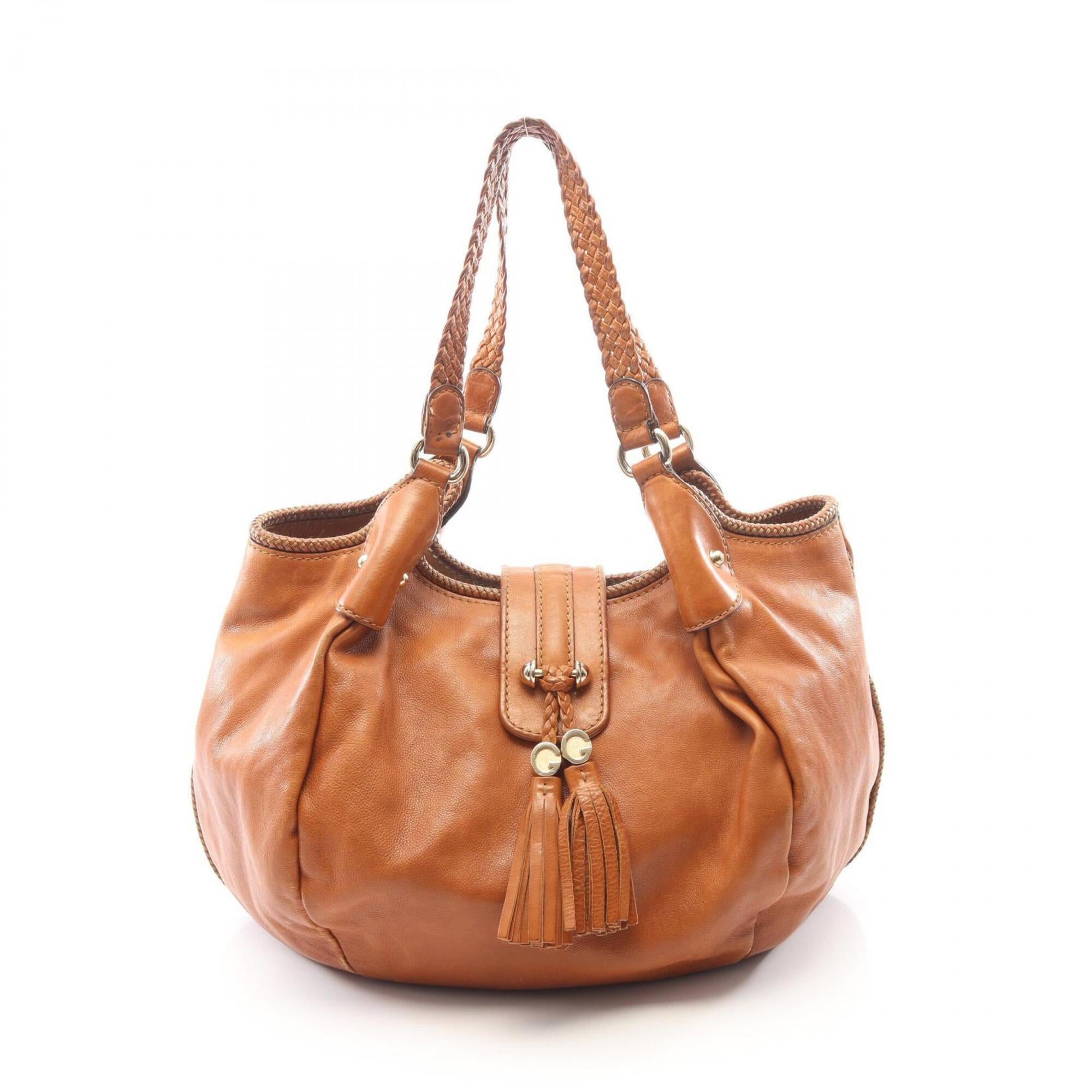 Gucci Brown Leather Handbag Shoulder Bag (Pre-Owned)