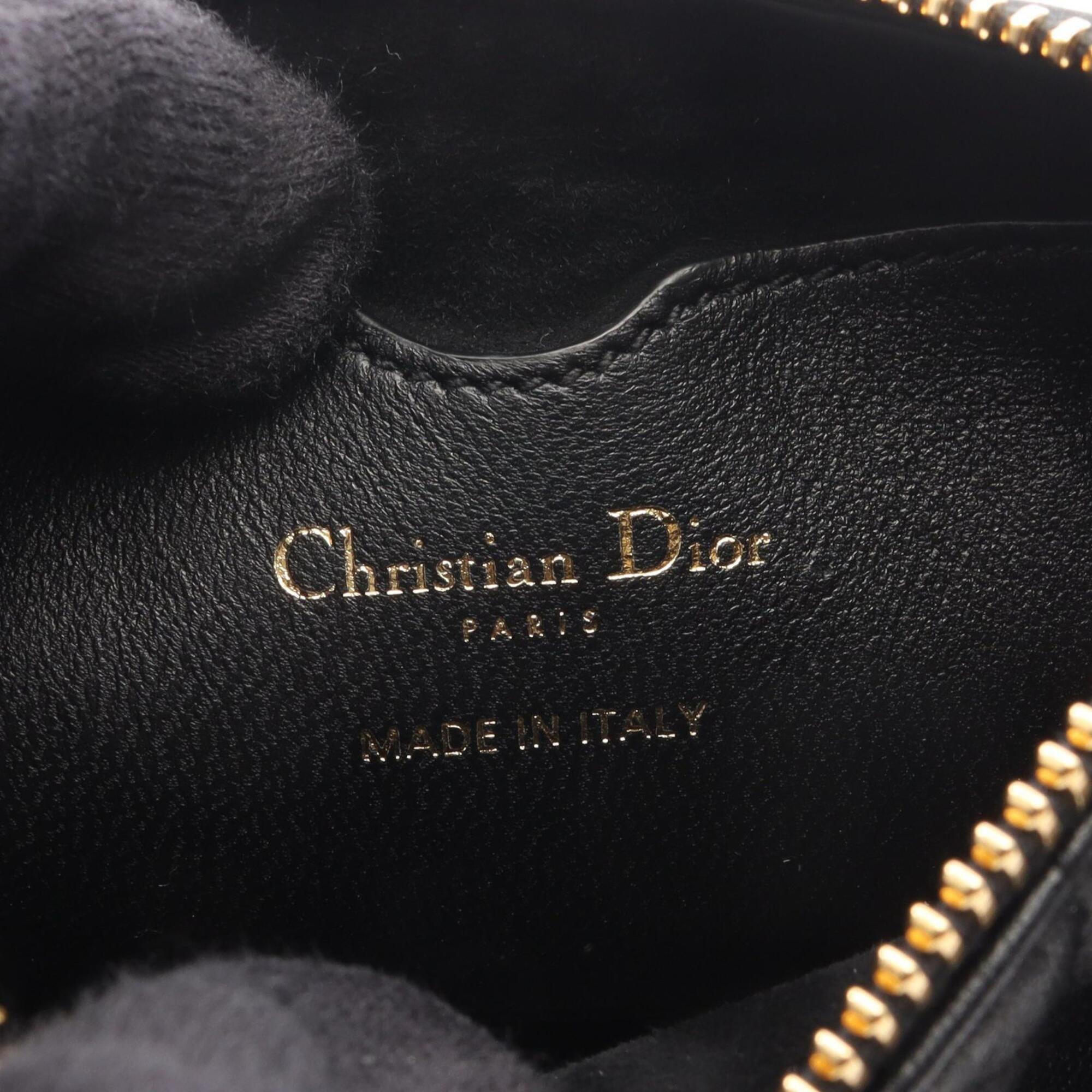 Christian Dior Black White Leather Handbag Shoulder Bag (Pre-Owned)