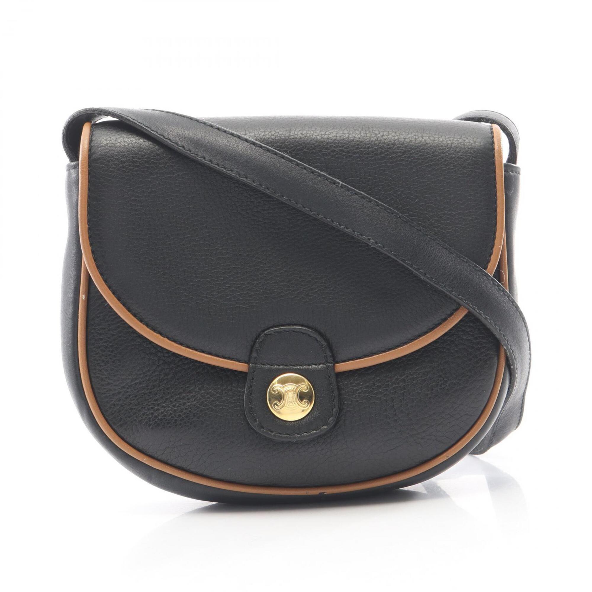 Celine Black Leather Handbag Shoulder Bag (Pre-Owned)