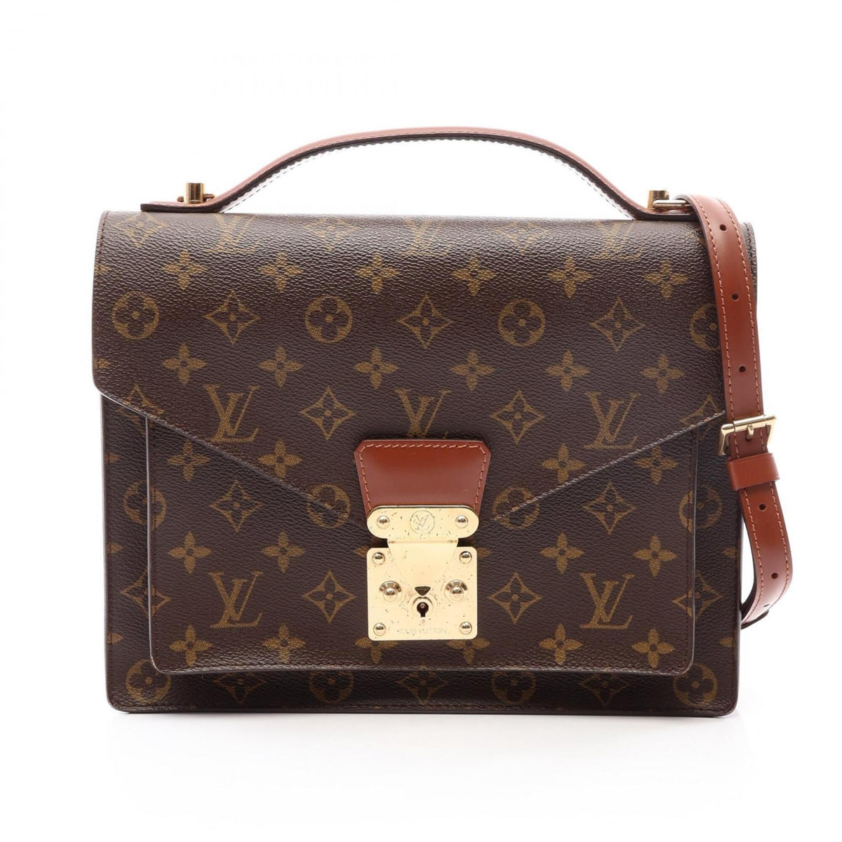 Louis Vuitton Brown Coated Canvas Leather Handbag (Pre-Owned)