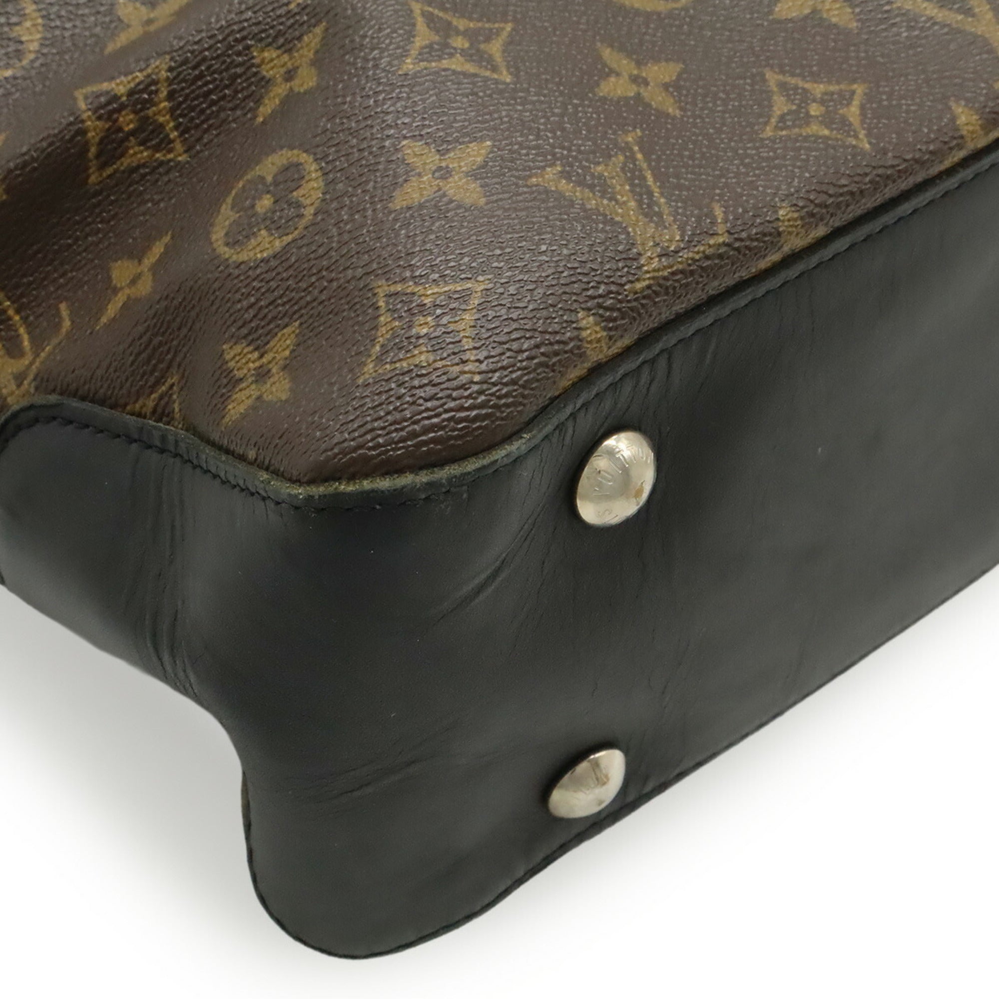 Louis Vuitton Black Brown Monogram Macassar Monogram Pvc Coated Canvas Leather Shoulder Bag Tote Bag (Pre-Owned)