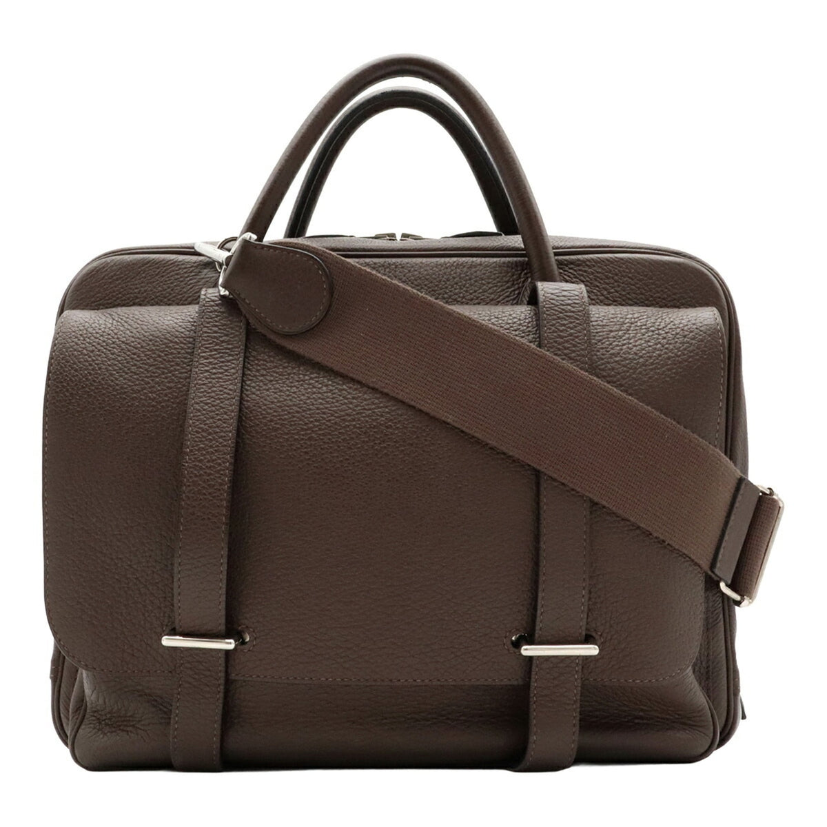 Hermes Brown Taurillon Clemence Leather Shoulder Bag (Pre-Owned)