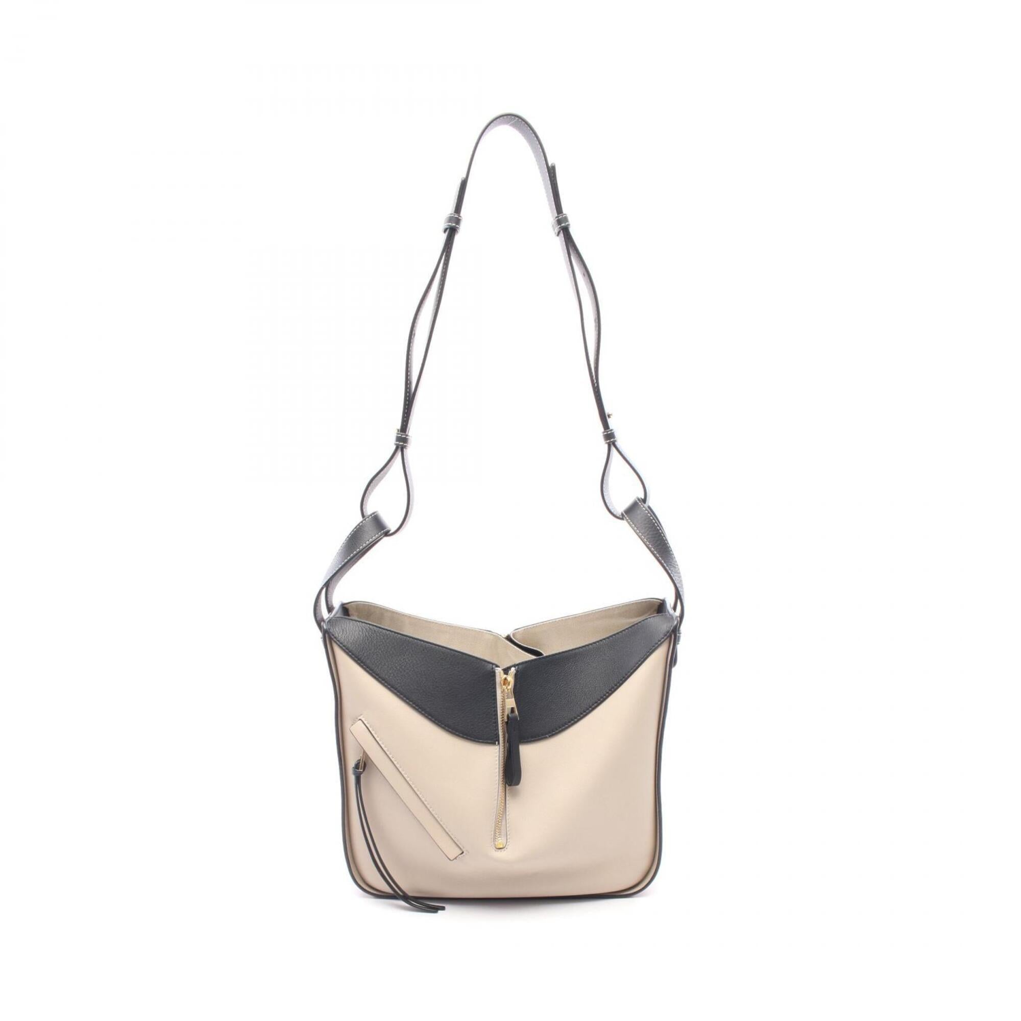Loewe Beige Black Brown Leather Handbag (Pre-Owned)