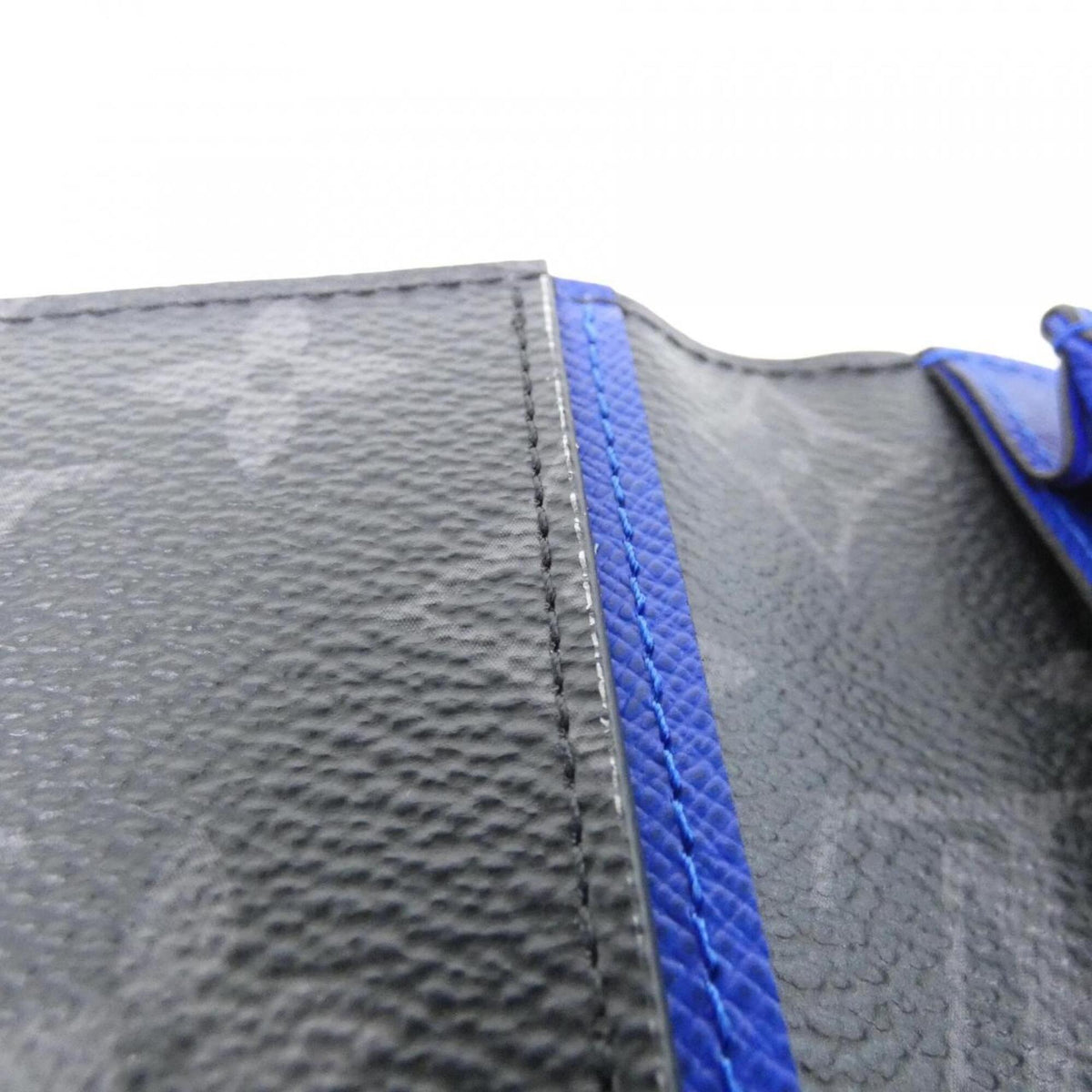 Louis Vuitton Black Blue Leather Long Wallet (Bi-Fold) (Pre-Owned)