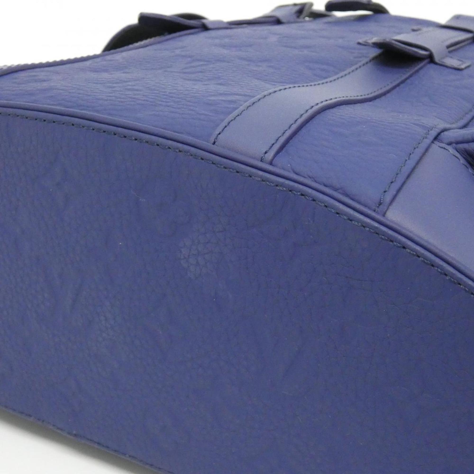 Louis Vuitton Black Blue Leather Backpack (Pre-Owned)