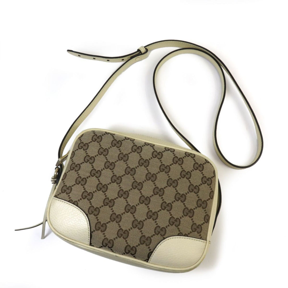 Gucci Beige Ivory Gg Canvas Shoulder Bag (Pre-Owned)