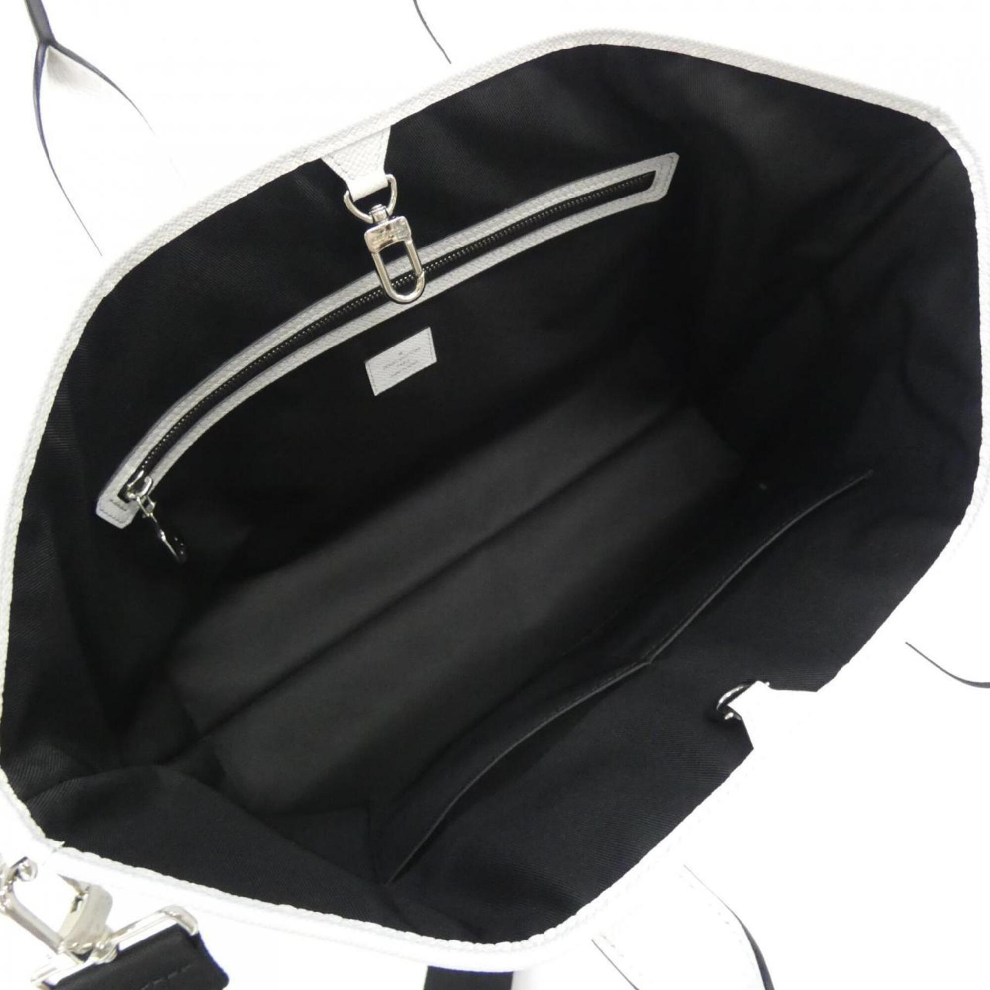 Louis Vuitton White Coated Canvas Leather Handbag (Pre-Owned)