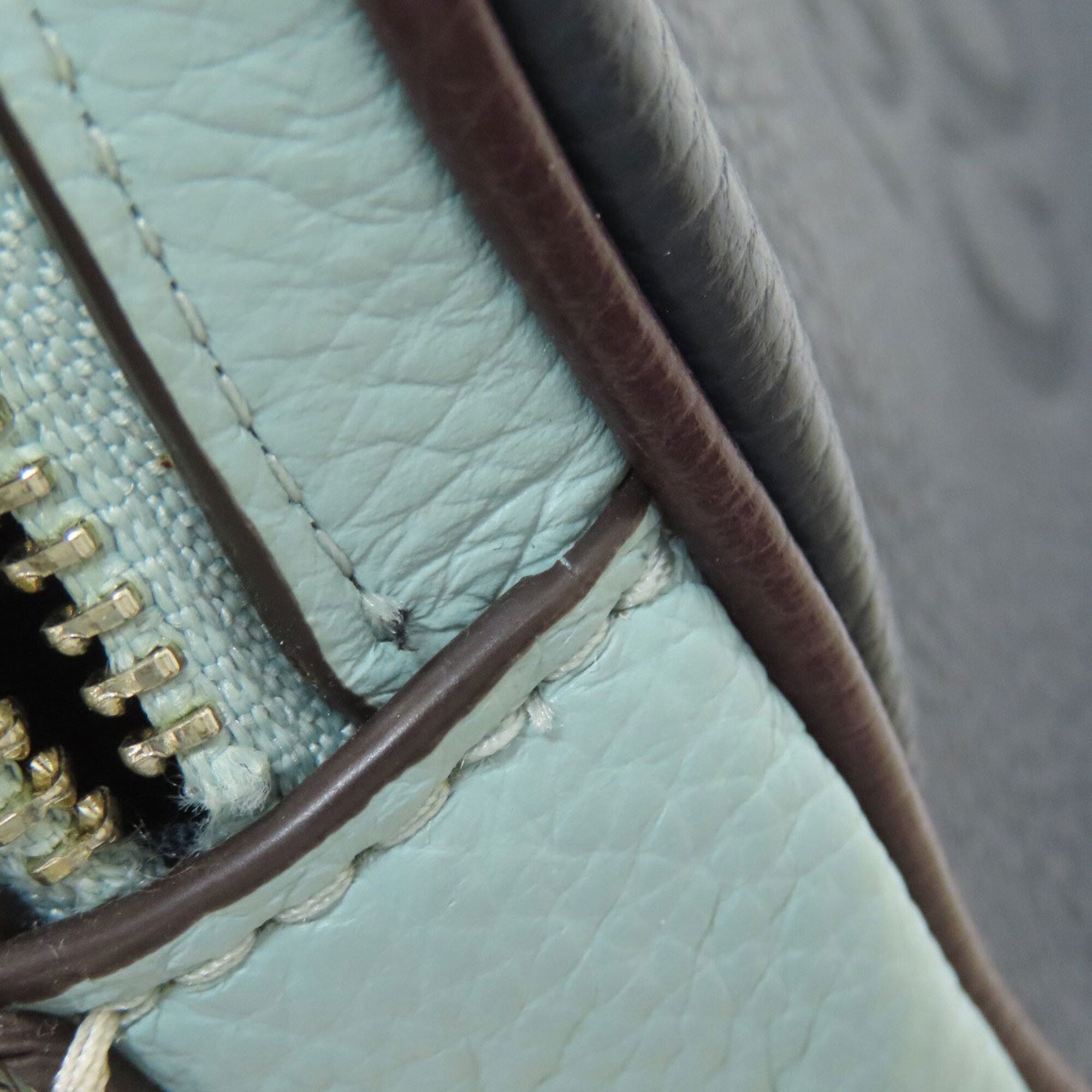 Coach Light Blue Navy White Leather Shoulder Bag (Pre-Owned)