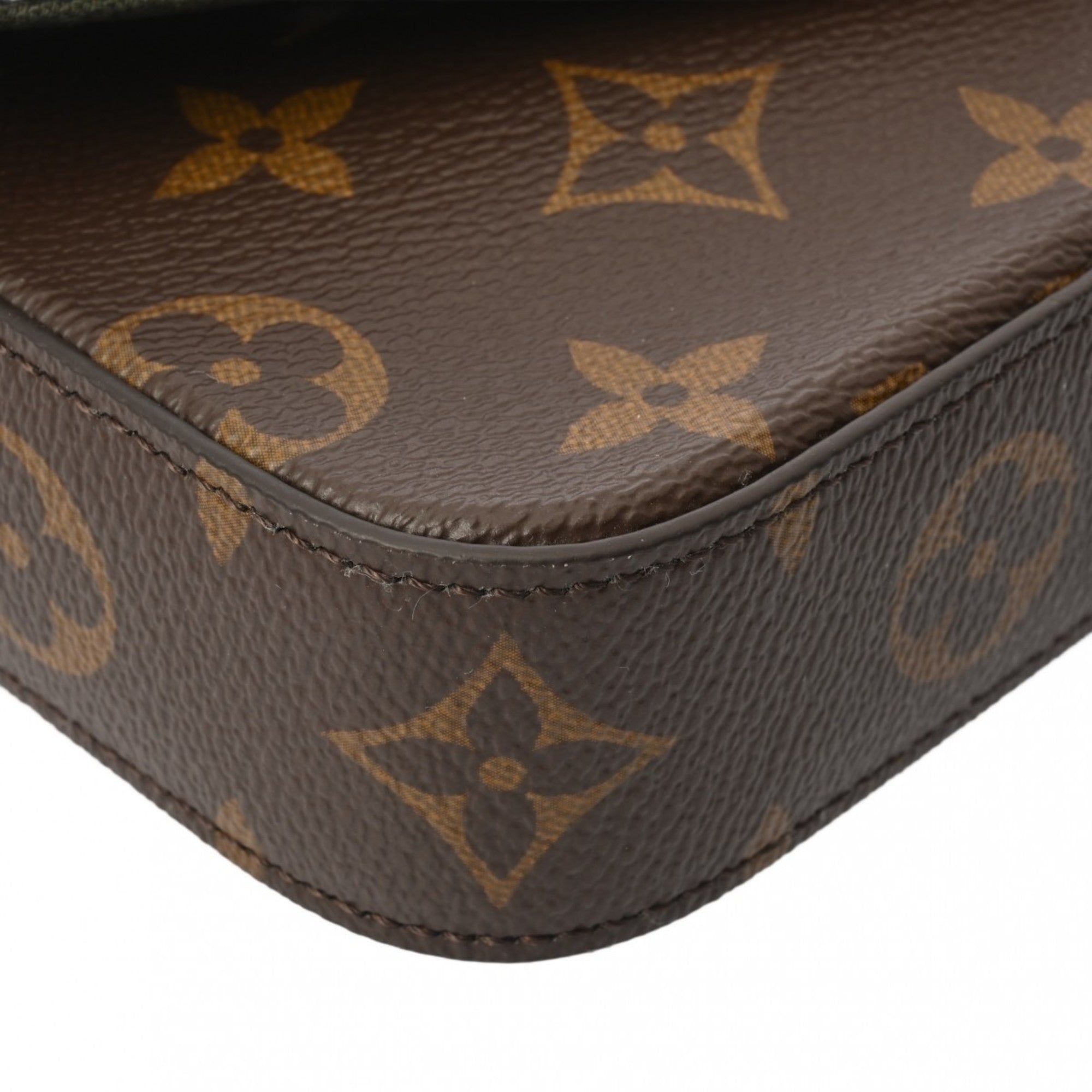 Louis Vuitton Brown Khaki Monogram Pouch Shoulder Bag (Pre-Owned)