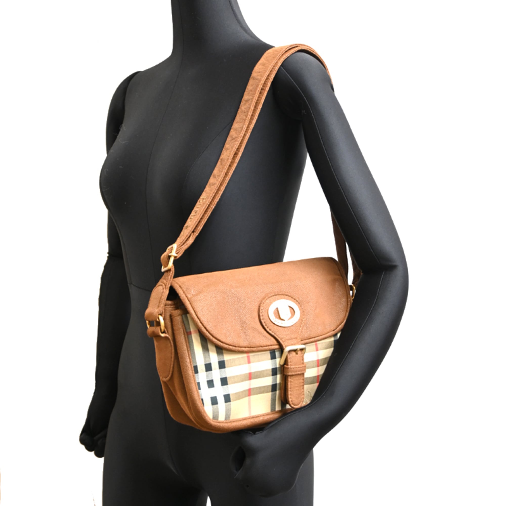 Burberry Brown Canvas Shoulder Bag (Pre-Owned)