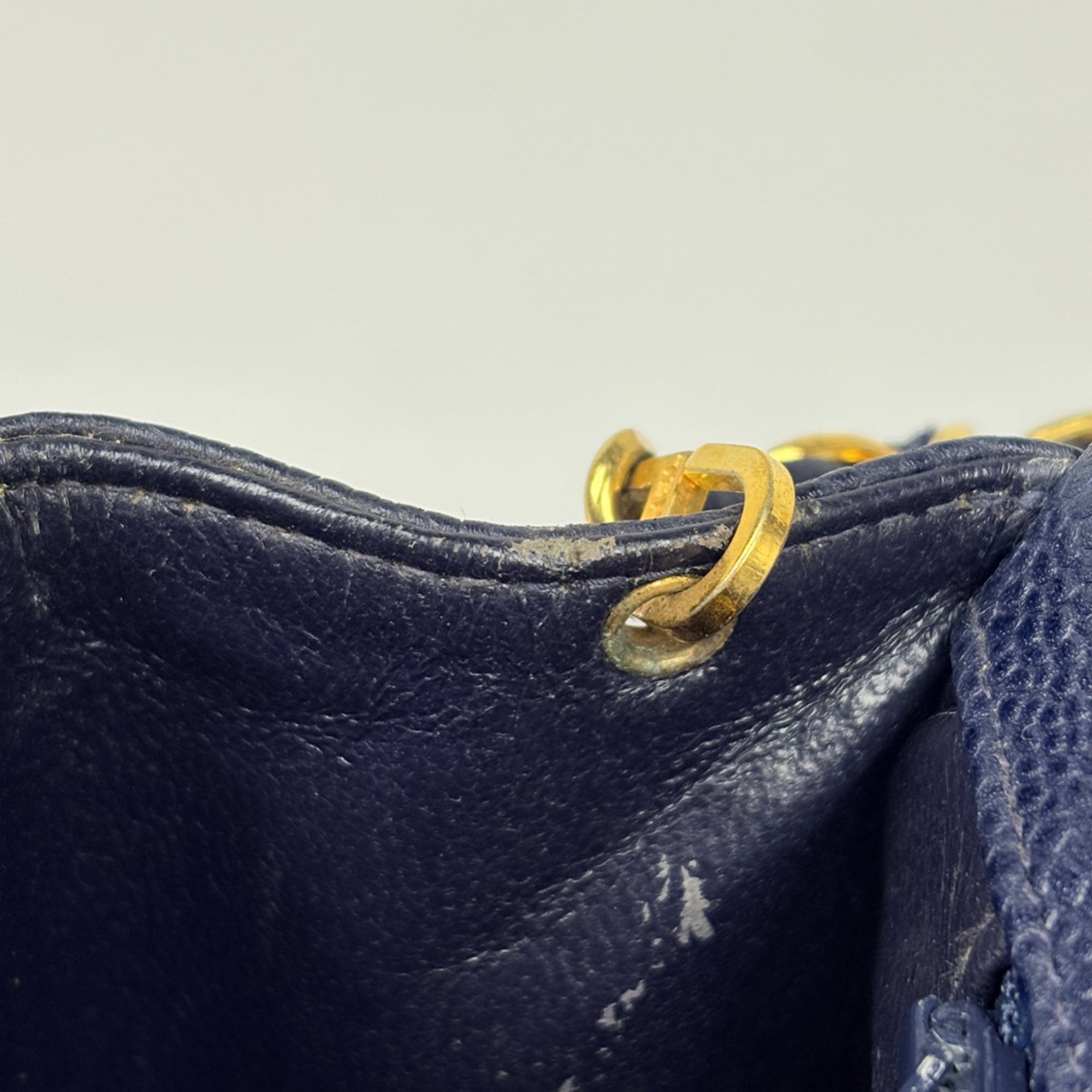 Chanel Navy Grained Calfskin Shoulder Bag (Pre-Owned)
