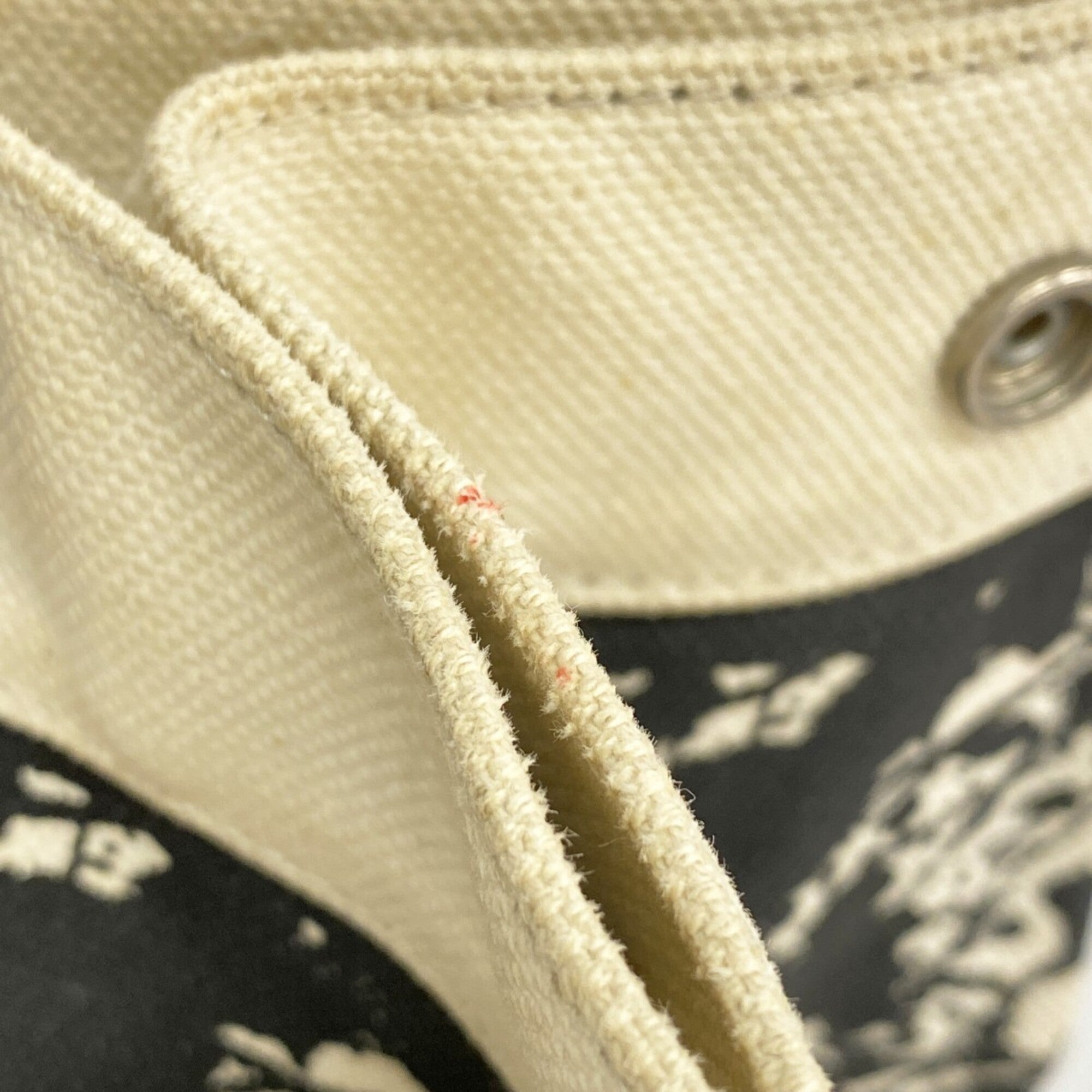 Hermes Black White Canvas Tote Bag (Pre-Owned)