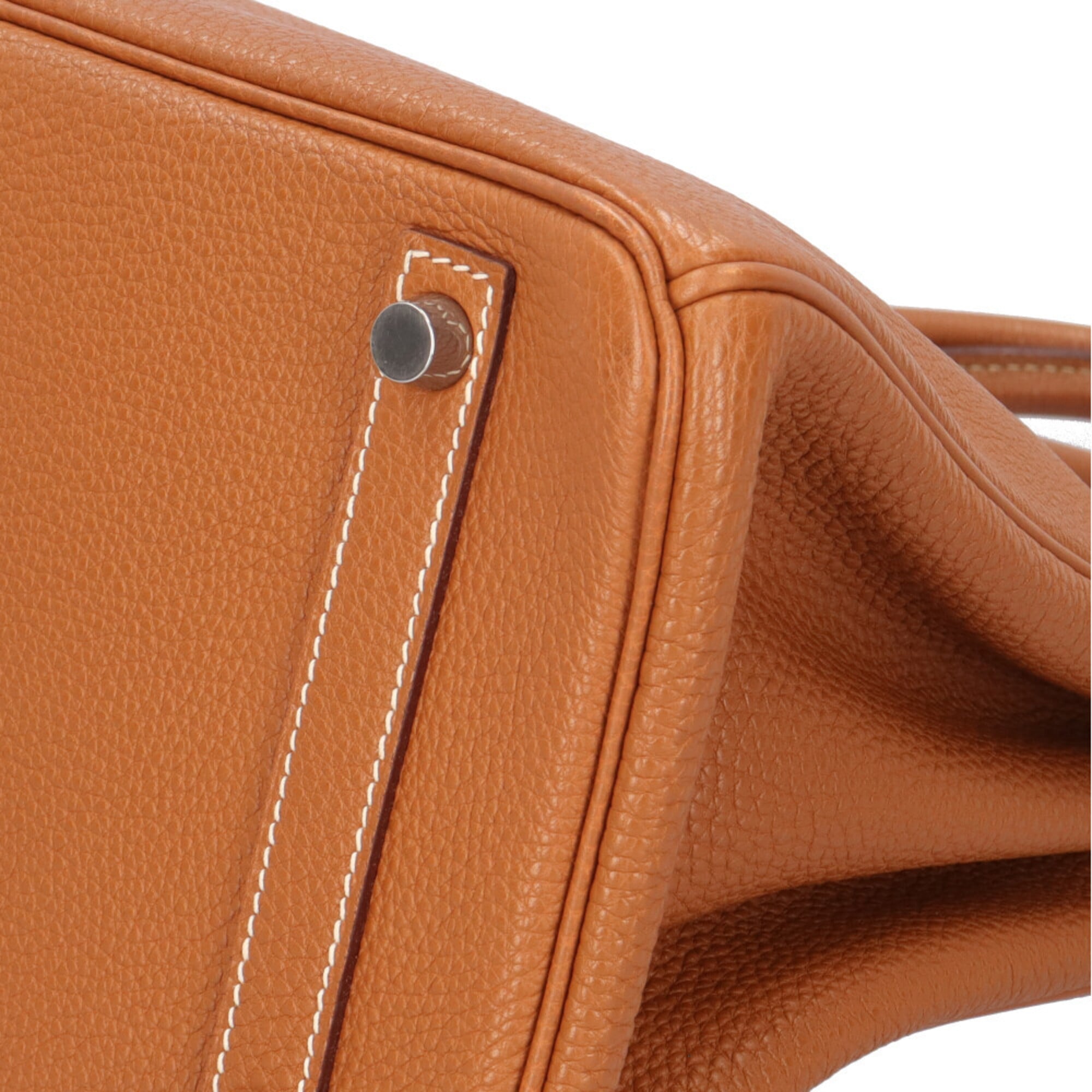 Hermes Brown Gold Togo Leather Handbag (Pre-Owned)