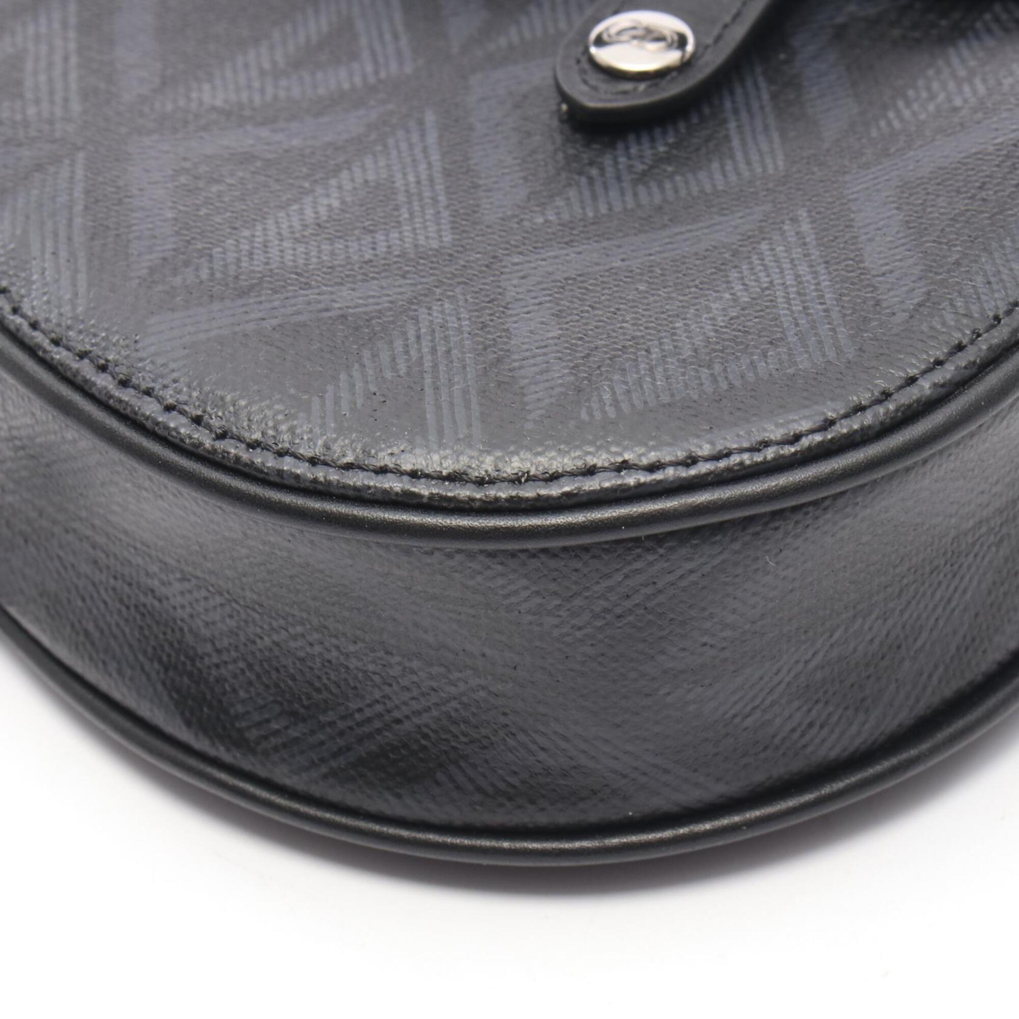 Christian Dior Black Gray Coated Canvas Pvc Leather Fanny Pack Handbag Saddle Bag (Pre-Owned)