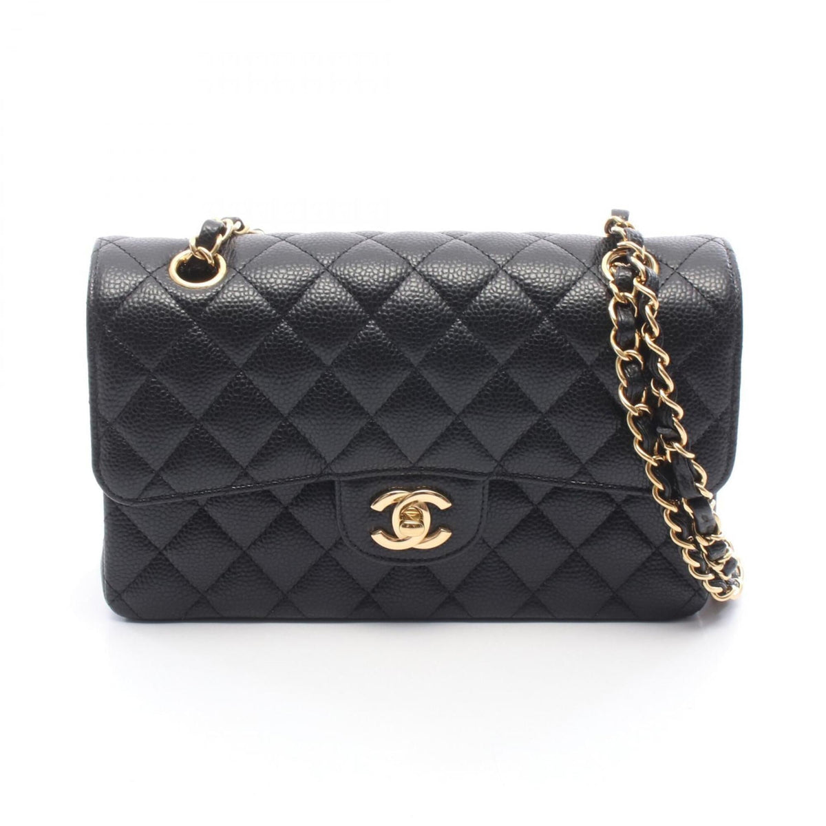 Chanel Black Grained Calfskin Handbag Shoulder Bag (Pre-Owned)
