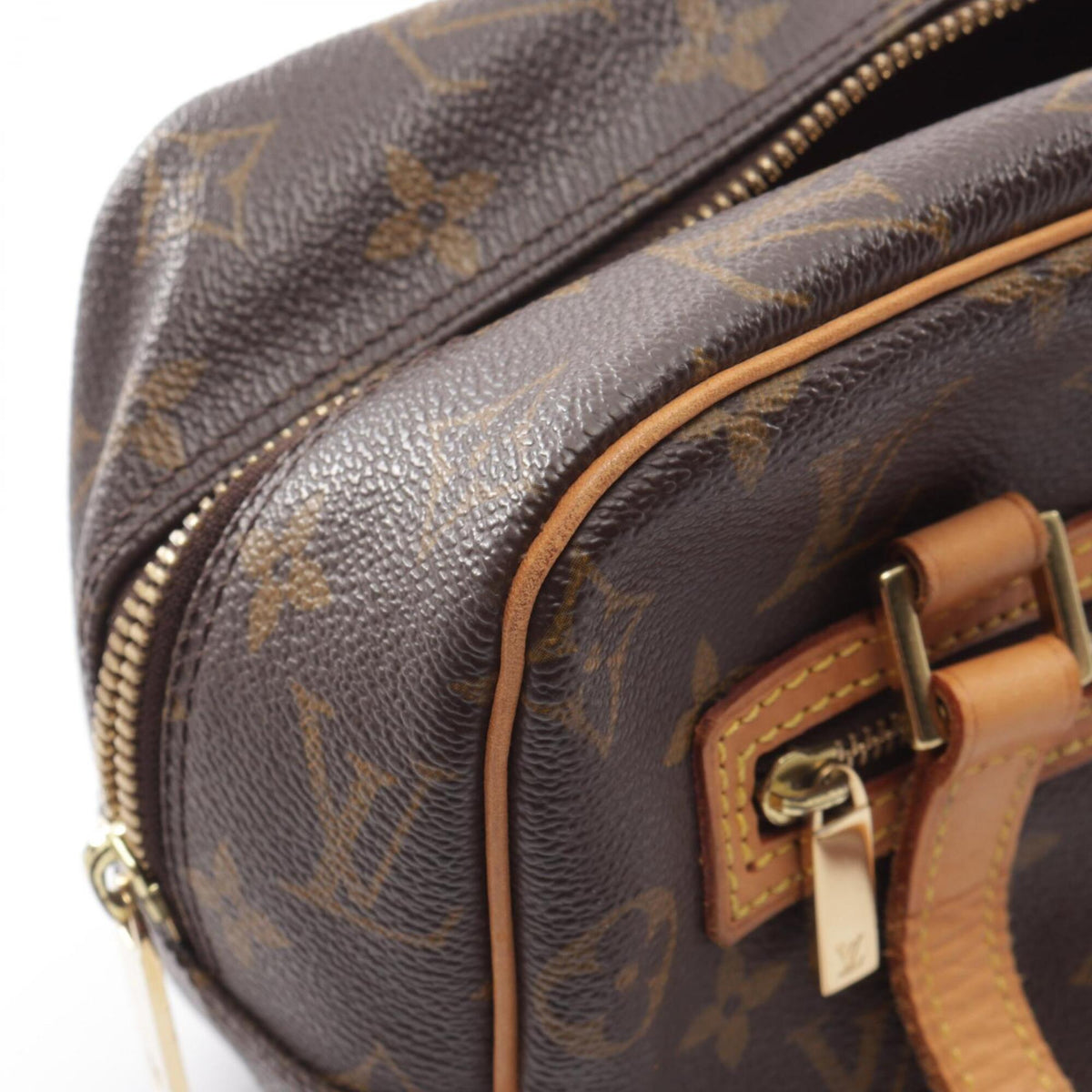 Louis Vuitton Brown Coated Canvas Monogram Leather Handbag Shoulder Bag (Pre-Owned)