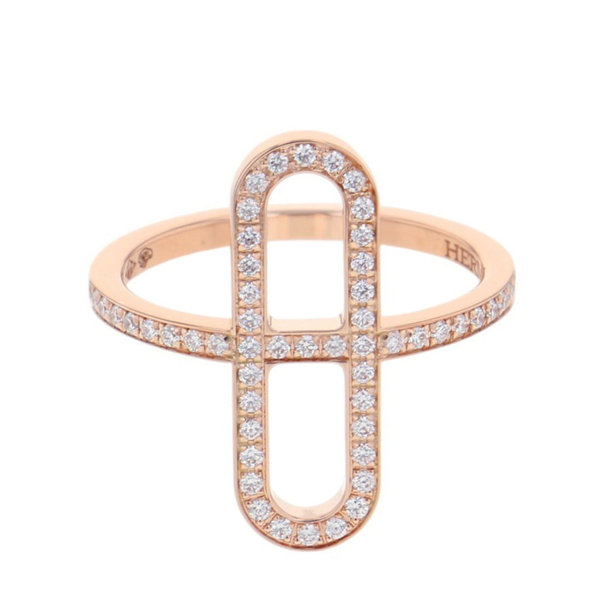 Hermes Chaine D'ancre Pink Gold (18K) Band Ring (Pre-Owned)