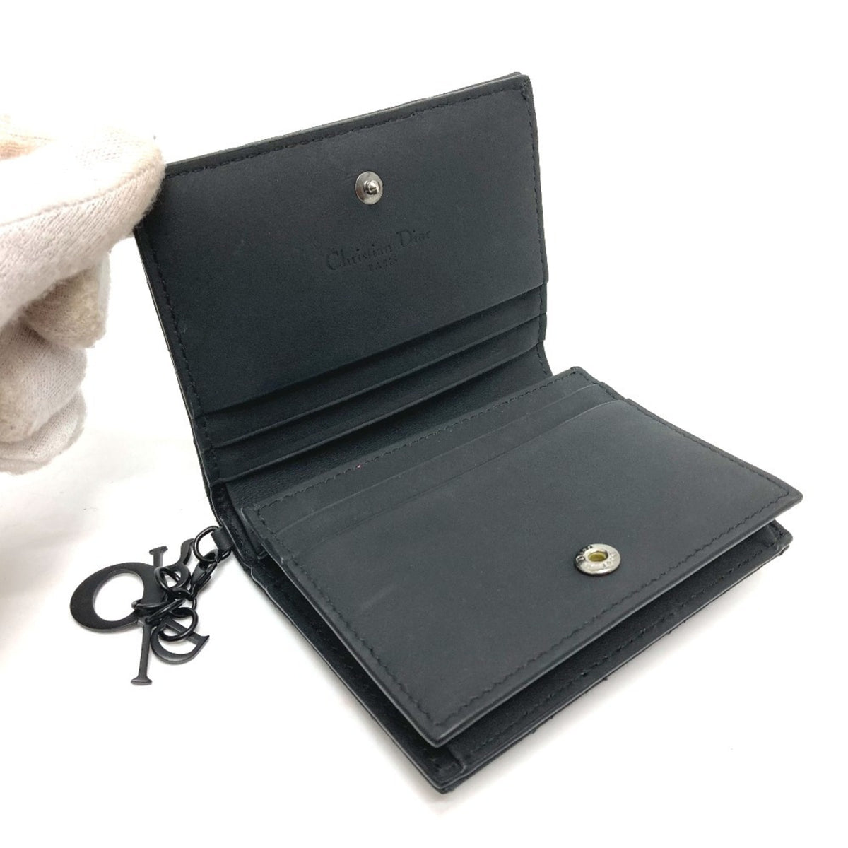 Christian Dior Black Leather Wallet (Bi-Fold) (Pre-Owned)